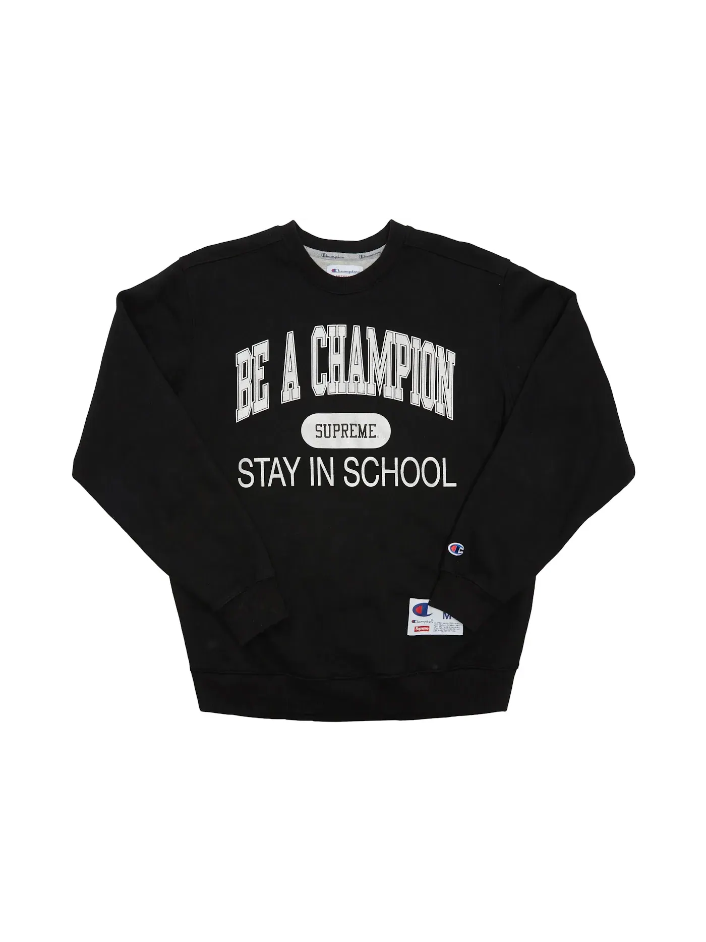 Мужской свитшот с принтом Supreme, Crewneck — изображение 1 из 1, черный