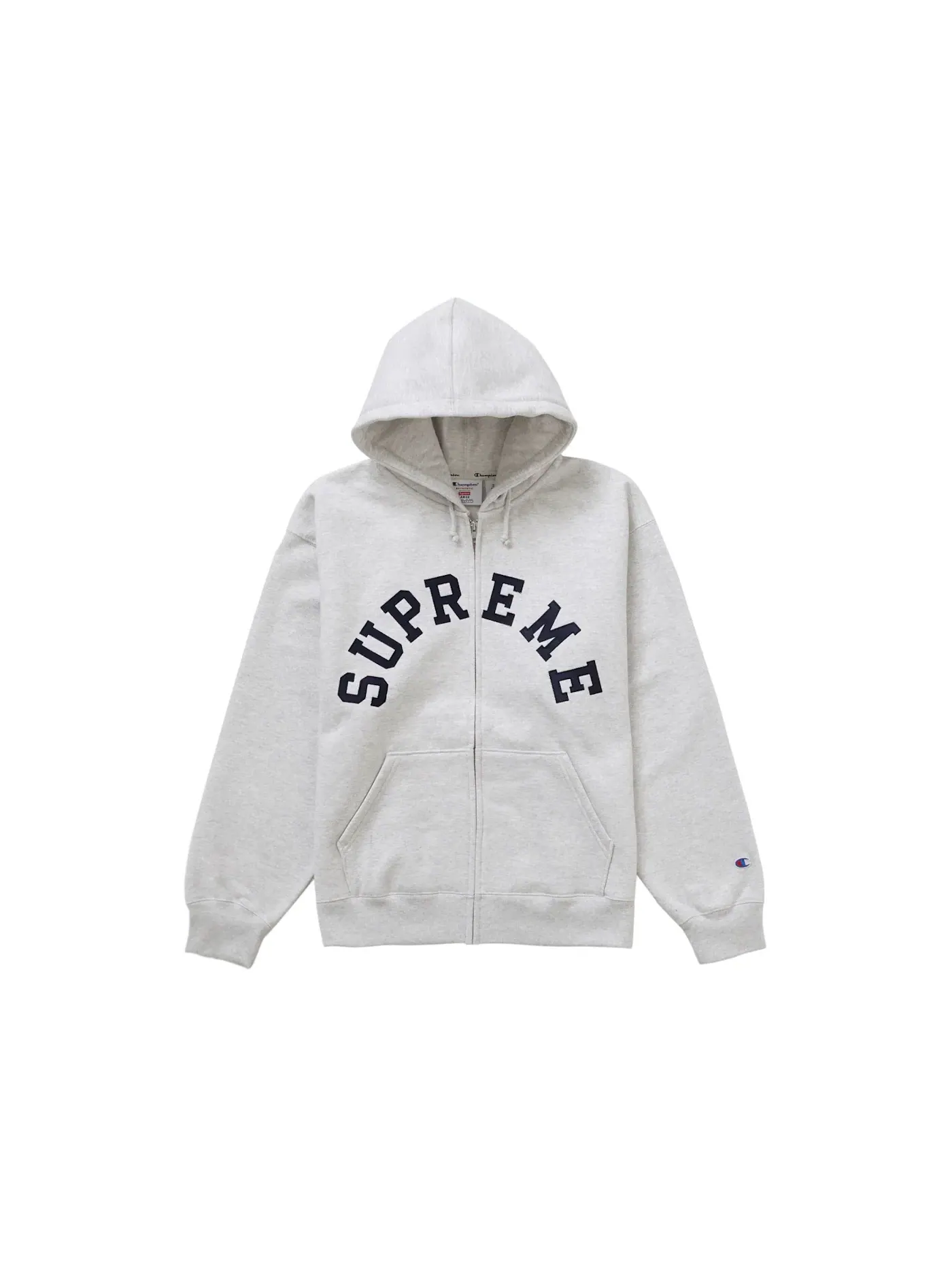 Мужская худи на молнии с принтом Supreme Sweatshirt — изображение 1 из 1, серый