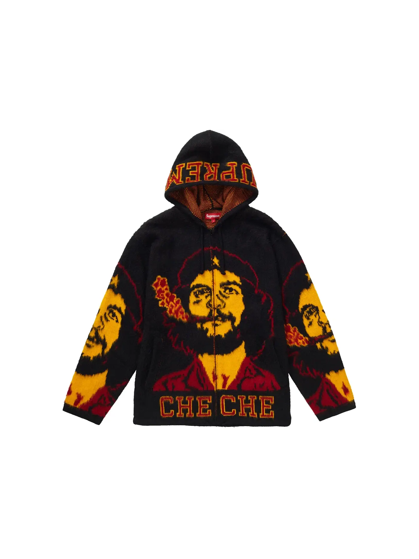 Мужской свитшот с капюшоном и молнией Supreme Black — изображение 1 из 2