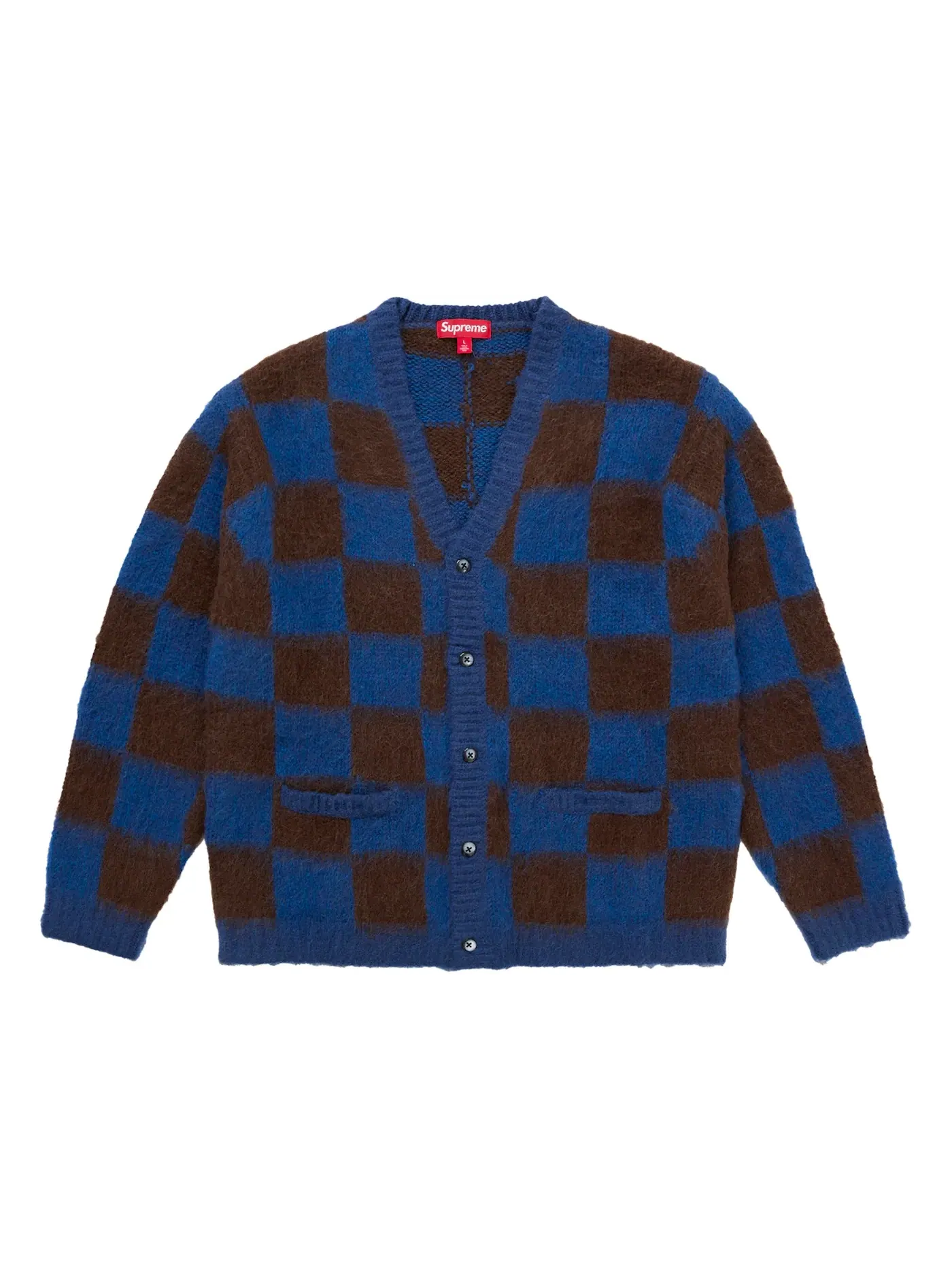 Мужской свитер с шахматным принтом Cardigan Supreme — изображение 1 из 1, синий