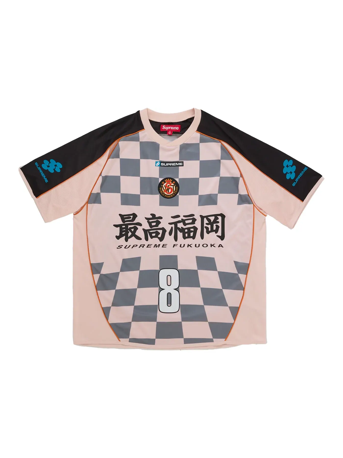 Мужская футболка с принтом Checkerboard Soccer Jersey Supreme — изображение 1 из 2, розовый
