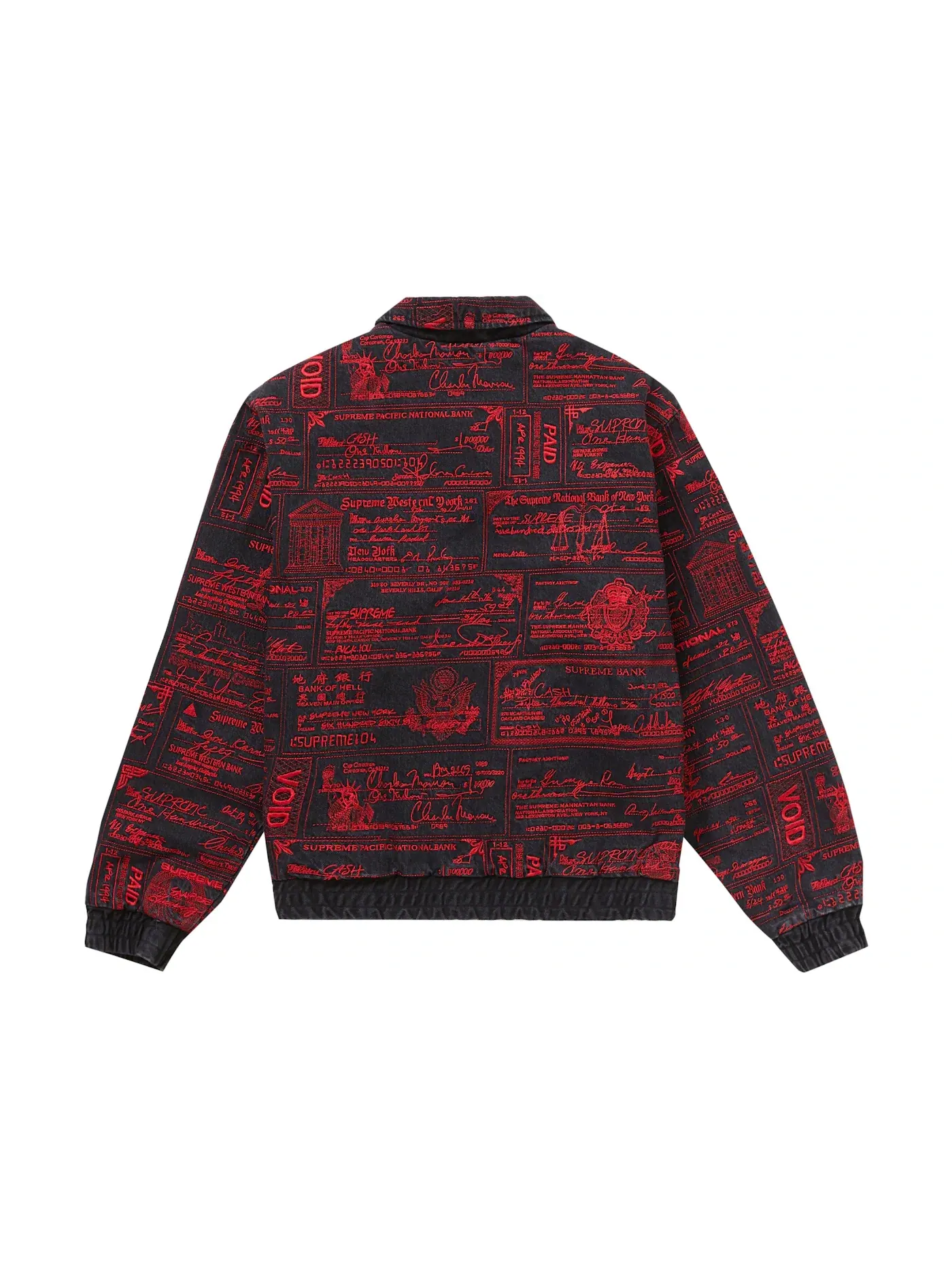 Мужская куртка-джинсовка с вышивкой Supreme Checks Denim Jacket — изображение 2 из 3, черный