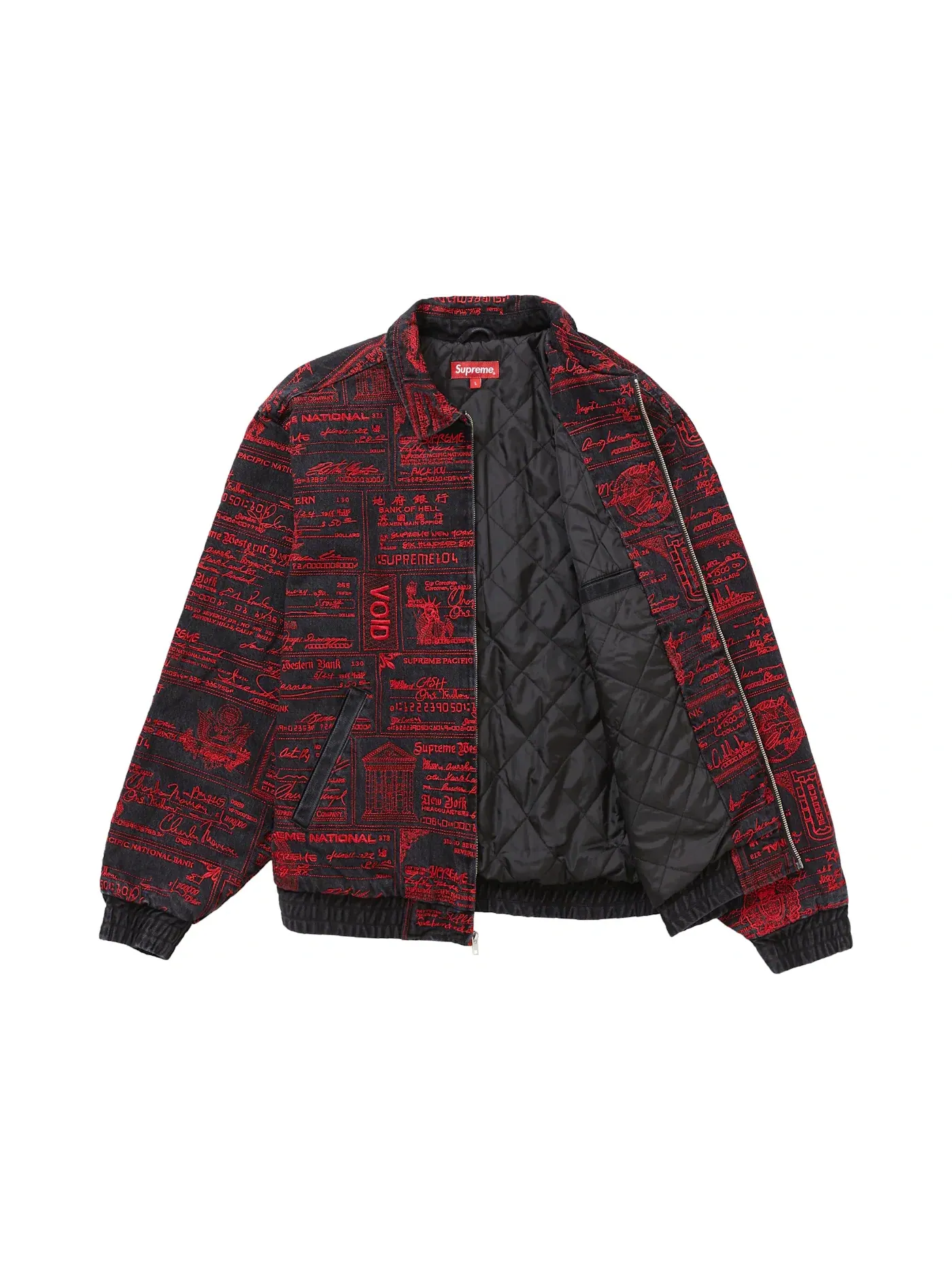 Мужская куртка-джинсовка с вышивкой Supreme Checks Denim Jacket — изображение 3 из 3, черный