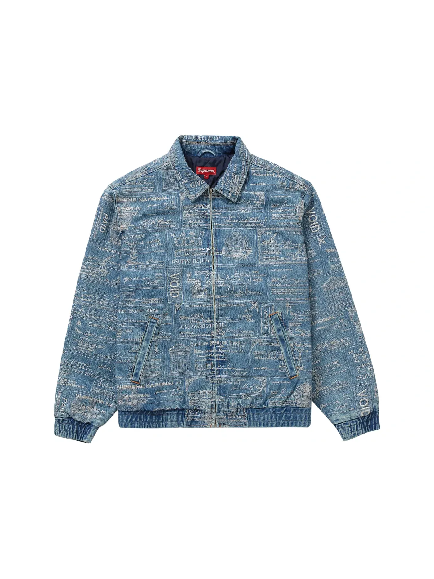 Мужская джинсовая куртка с вышивкой Supreme Checks Supreme — изображение 1 из 3, синий