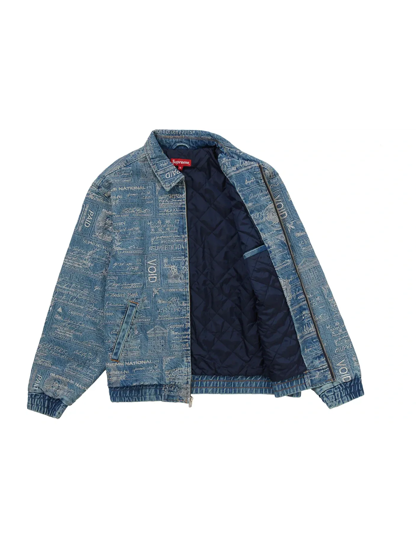 Мужская джинсовая куртка с вышивкой Supreme Checks Supreme — изображение 3 из 3, синий