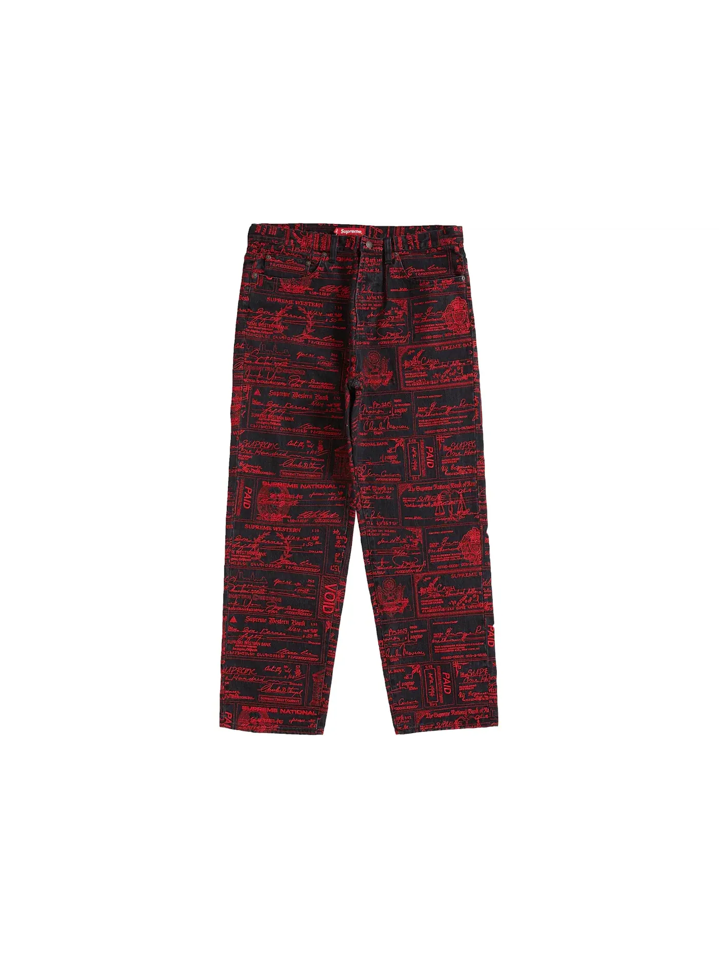 Мужские джинсы с вышивкой Supreme Checks Jean — изображение 1 из 2, черный