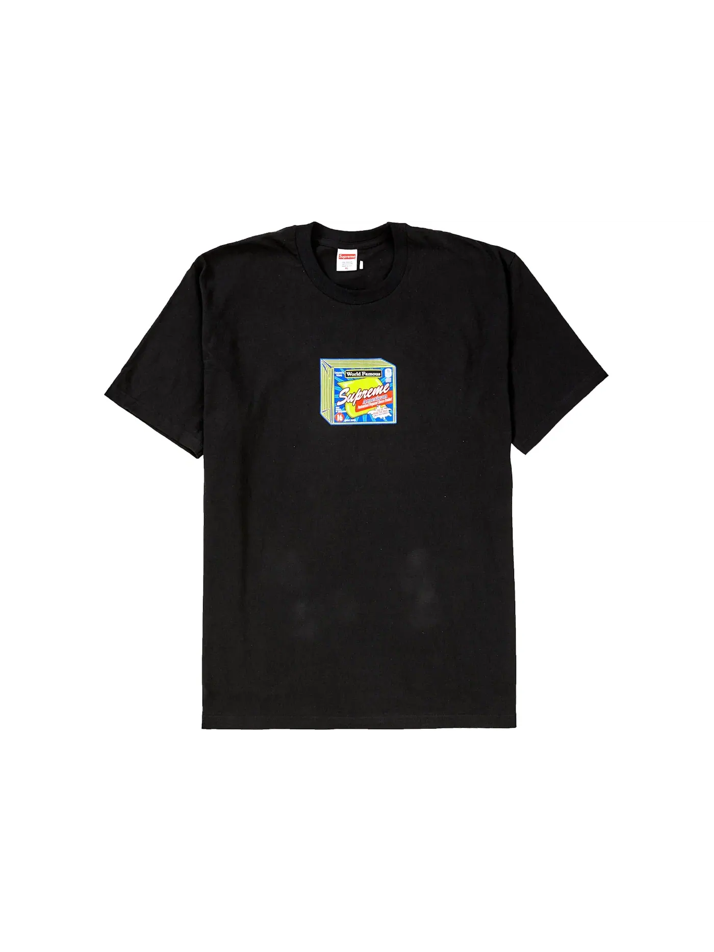 Мужская футболка с принтом Supreme Cheese Tee Supreme — изображение 1 из 1, черный