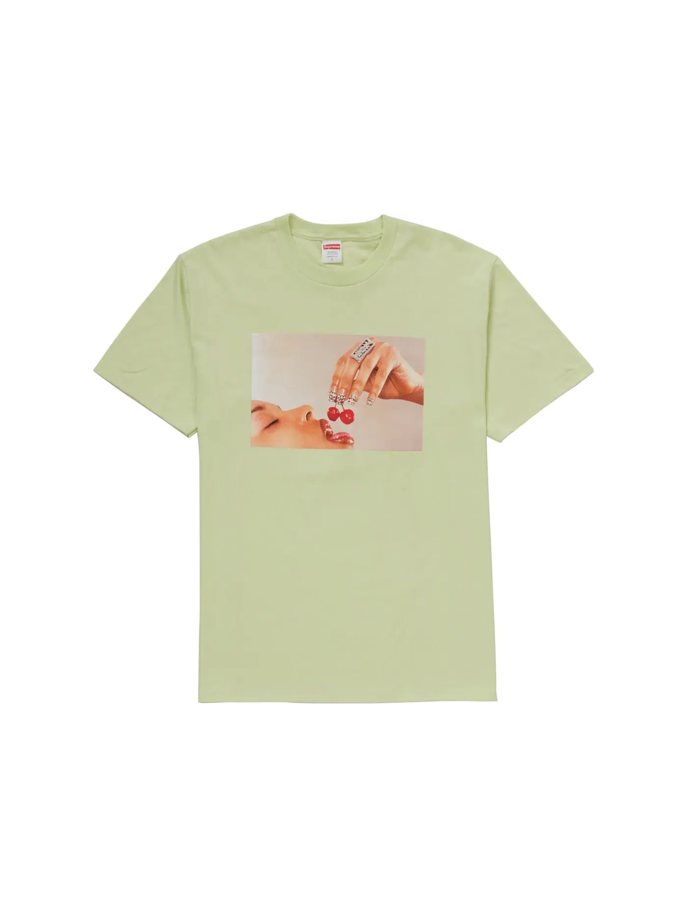 Мужская футболка с принтом Cherries Supreme, Pale Mint — изображение 1 из 1