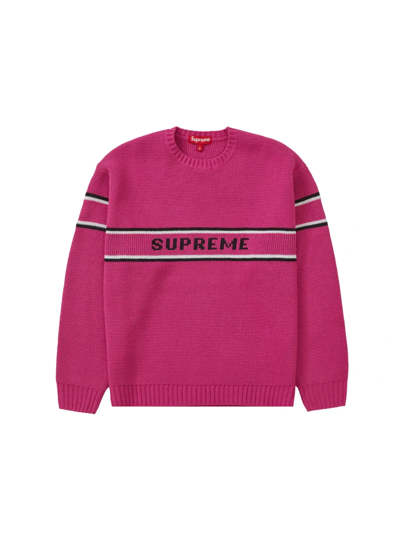 Мужской свитер с полосами Supreme Sweater (FW23) — изображение 1 из 1, розовый