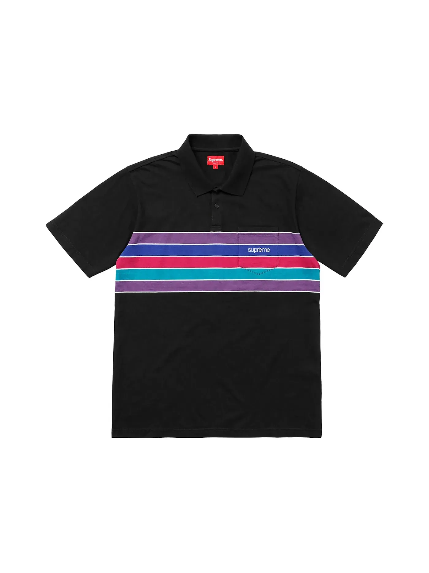 Мужское поло с полосками Supreme Polo — изображение 1 из 1, черный