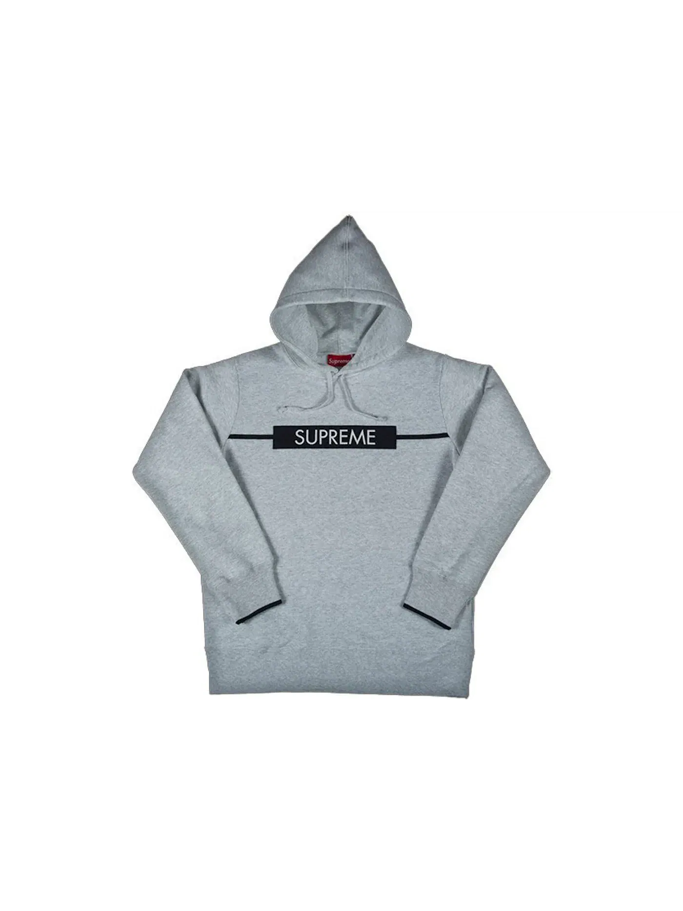 Мужская худи с принтом Supreme Chest Twill Tape Hooded Sweatshirt — изображение 1 из 1, серый