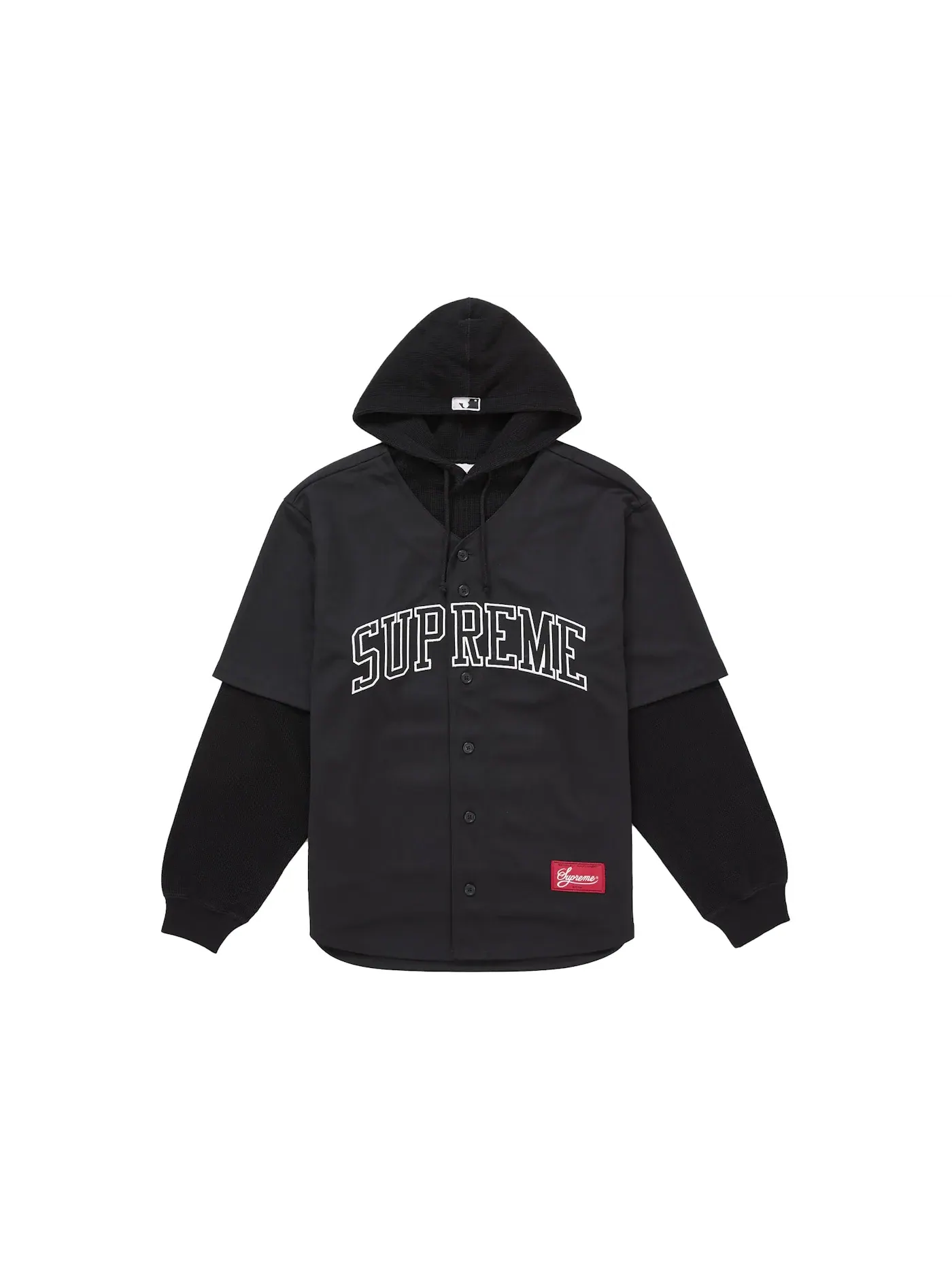 Мужская бейсбольная джерси с капюшоном Jersey Supreme — изображение 1 из 2, черный
