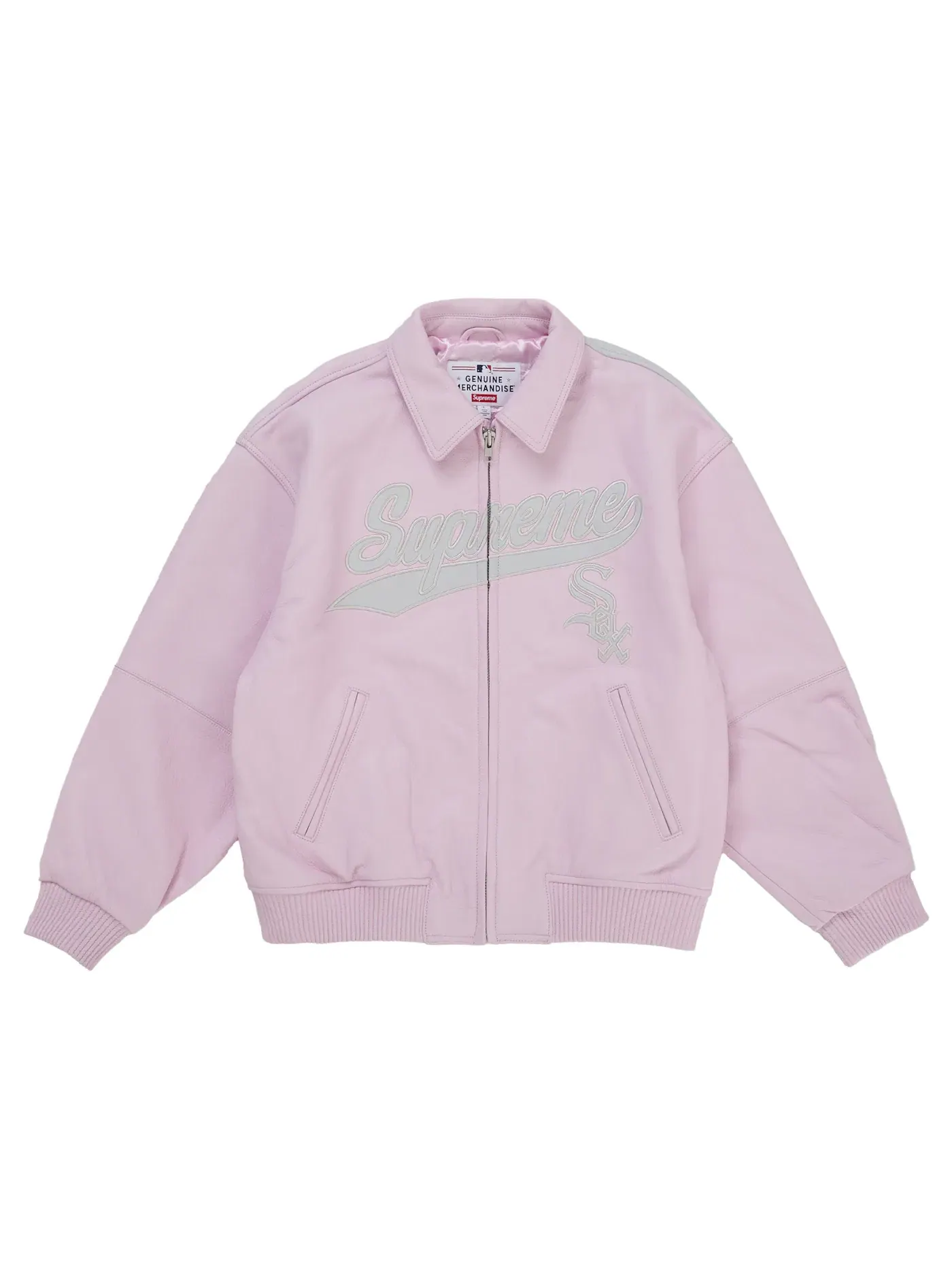 Мужская кожаная куртка Pink Supreme Chicago White Sox Jacket — изображение 1 из 1