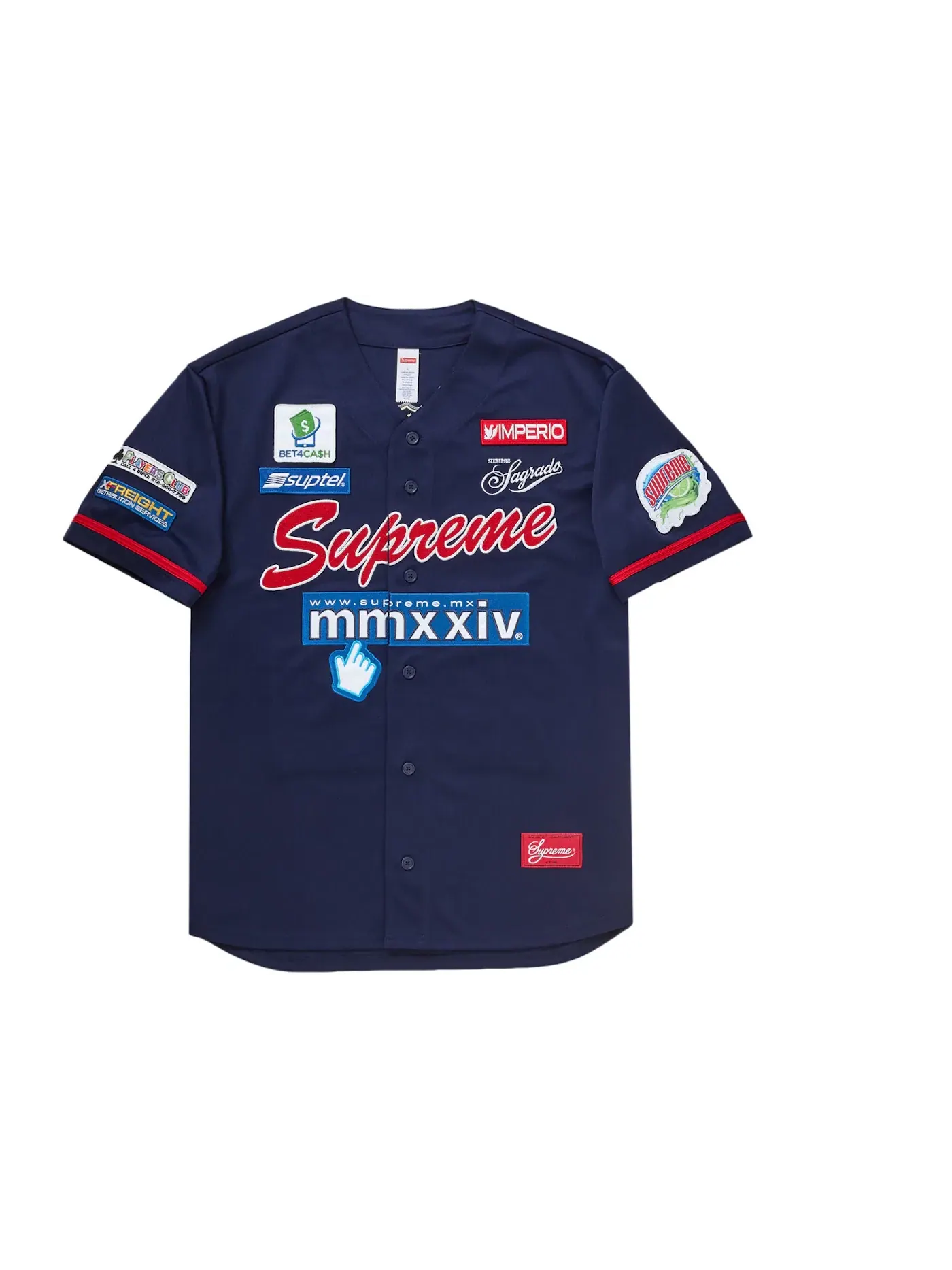 Мужская джерси с капюшоном Supreme Chosen One Baseball Jersey Navy — изображение 1 из 2, темно-синий