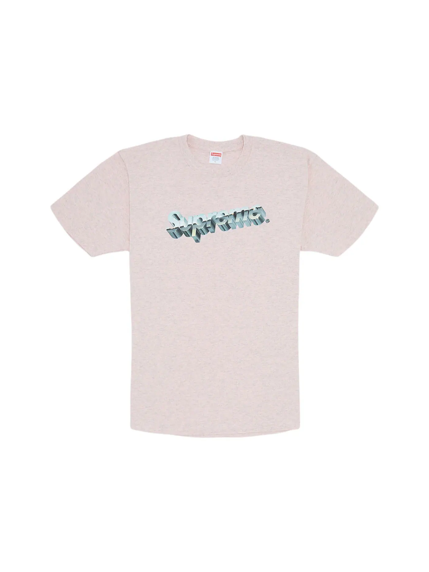 Мужская футболка с принтом Chrome Logo Supreme — изображение 1 из 1, розовый