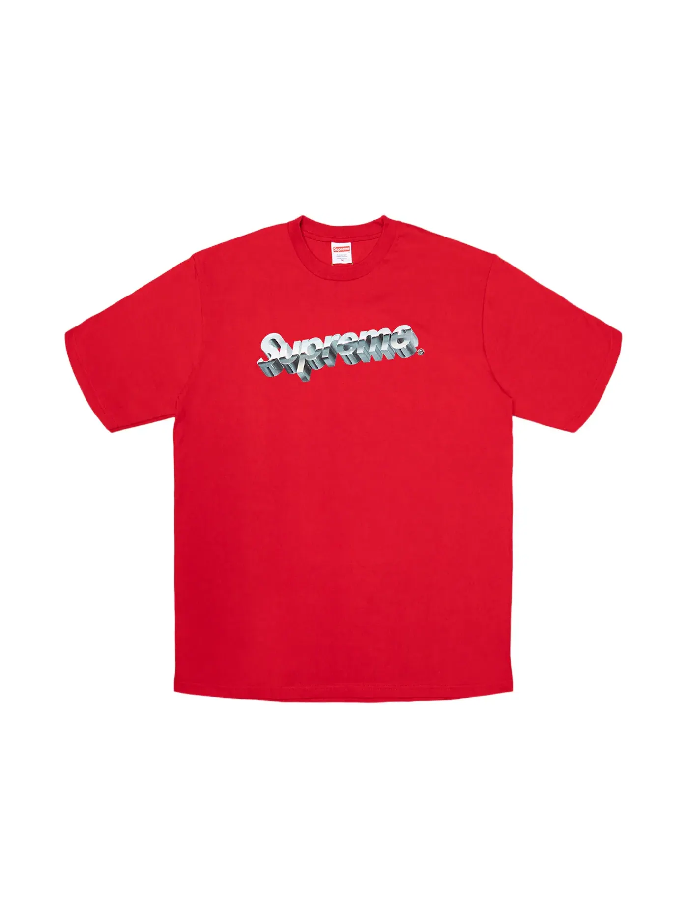Мужская футболка с принтом Supreme Chrome Logo Tee Supreme — изображение 1 из 1, красный