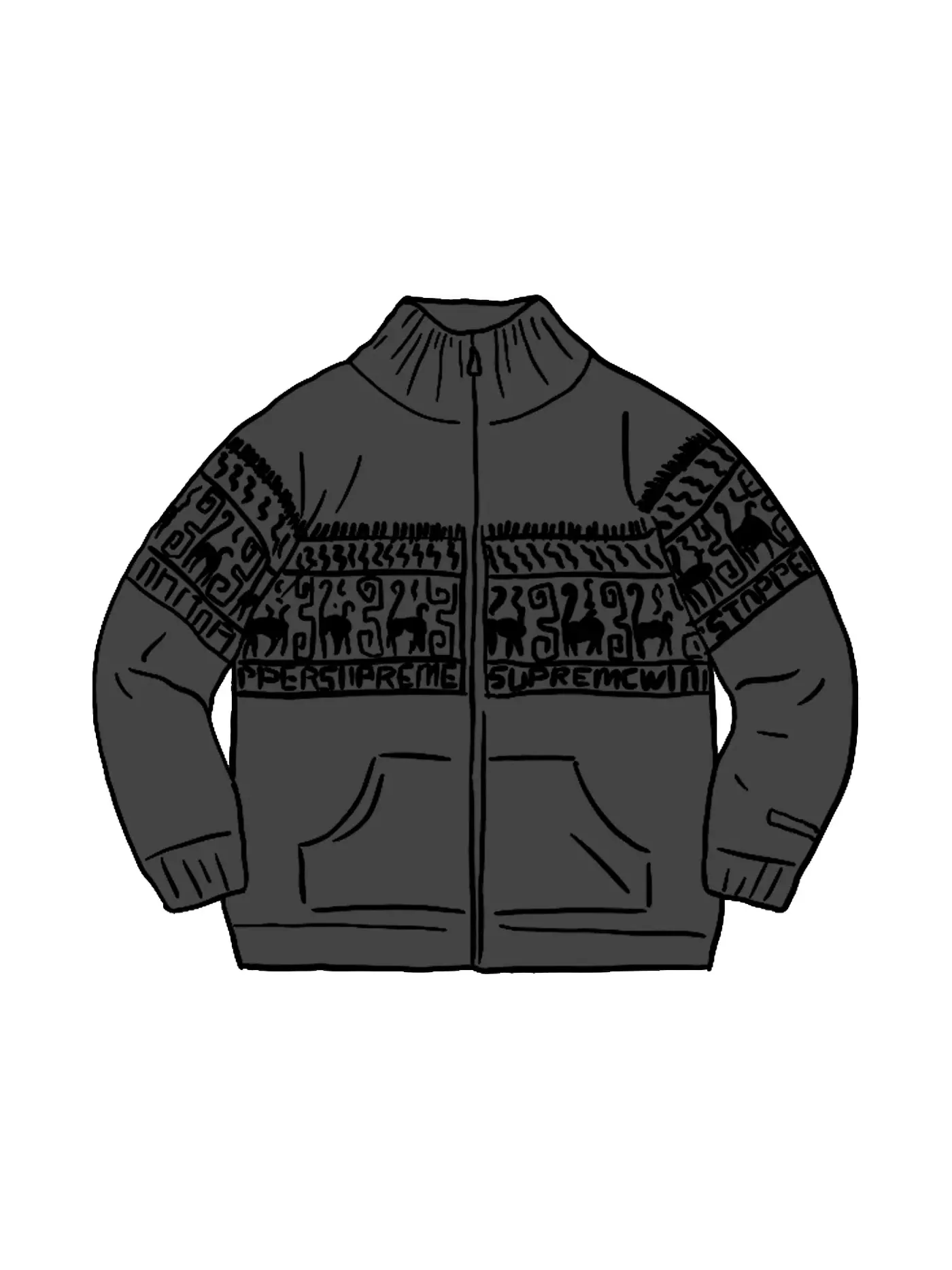 Мужской свитер с принтом Supreme — изображение 1 из 1, черный