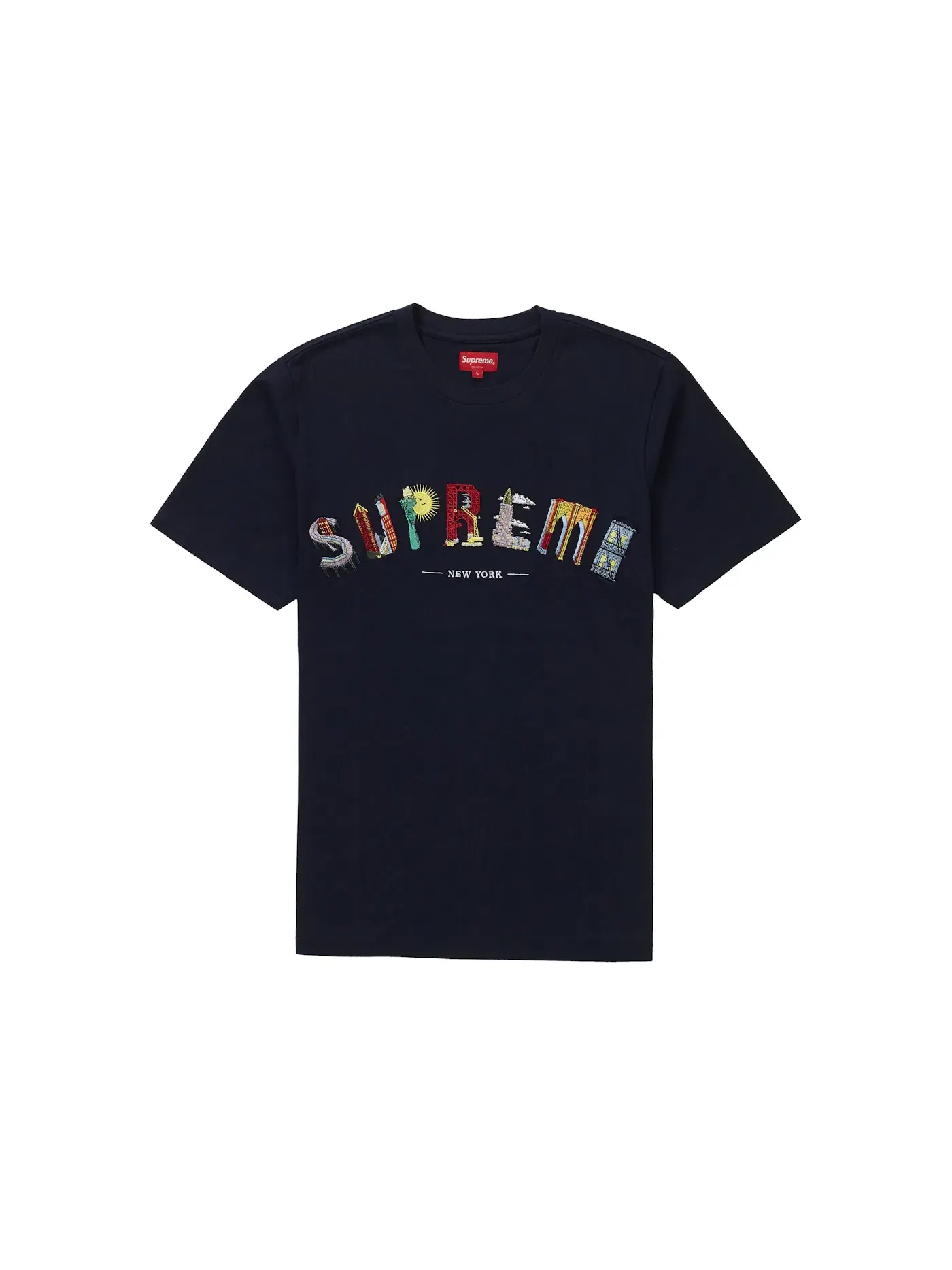 Мужская футболка с принтом Supreme City Arc Tee — изображение 1 из 1, темно-синий