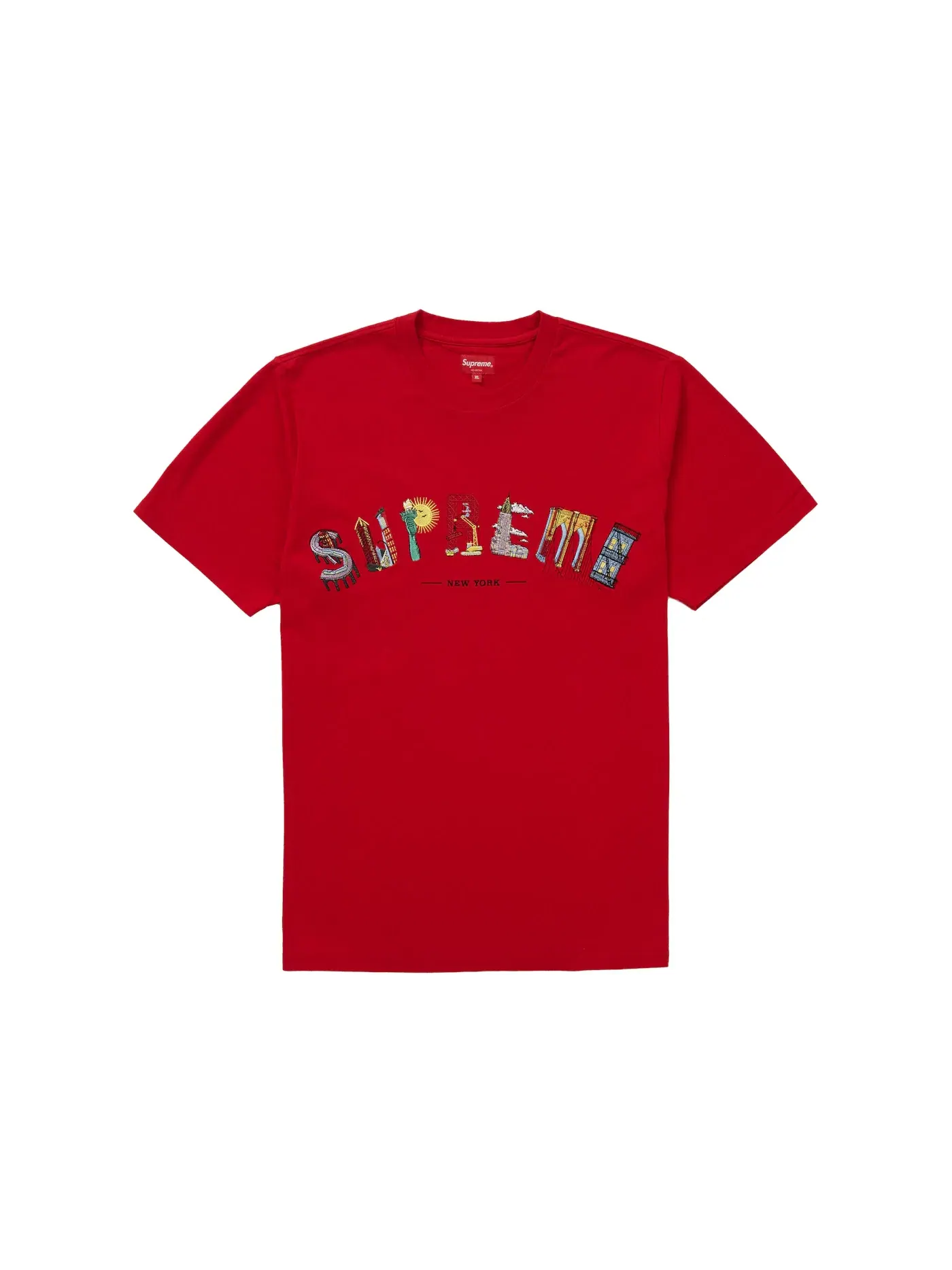 Мужская футболка с принтом Supreme City Arc Tee — изображение 1 из 1, красный