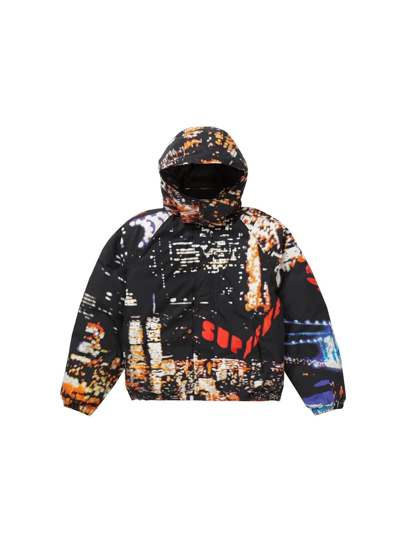 Мужская куртка пуховик с принтом Puffy Jacket Supreme — изображение 1 из 4, черный