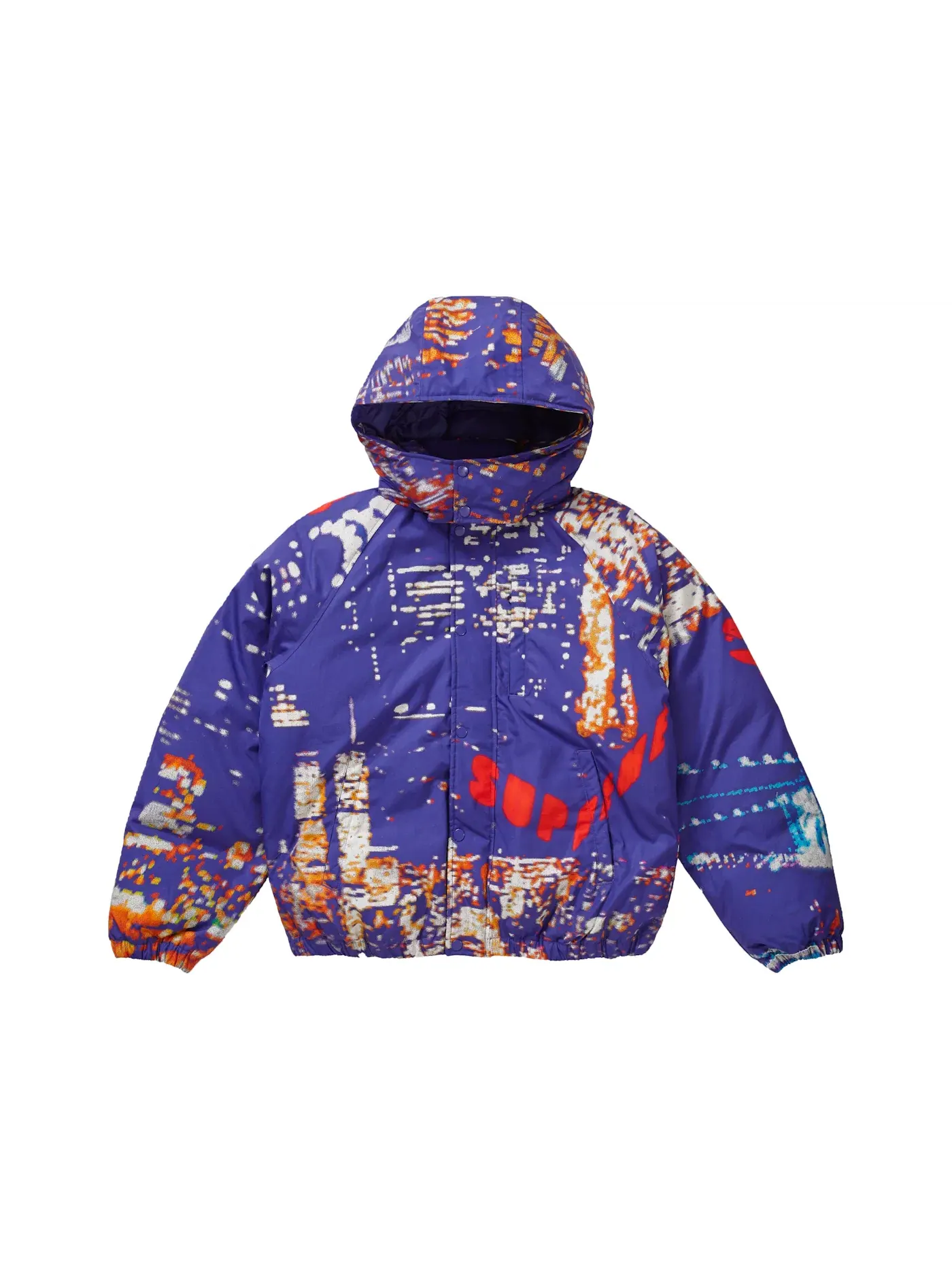Мужская куртка пуховик Puffy Jacket Supreme — изображение 1 из 4, фиолетовый