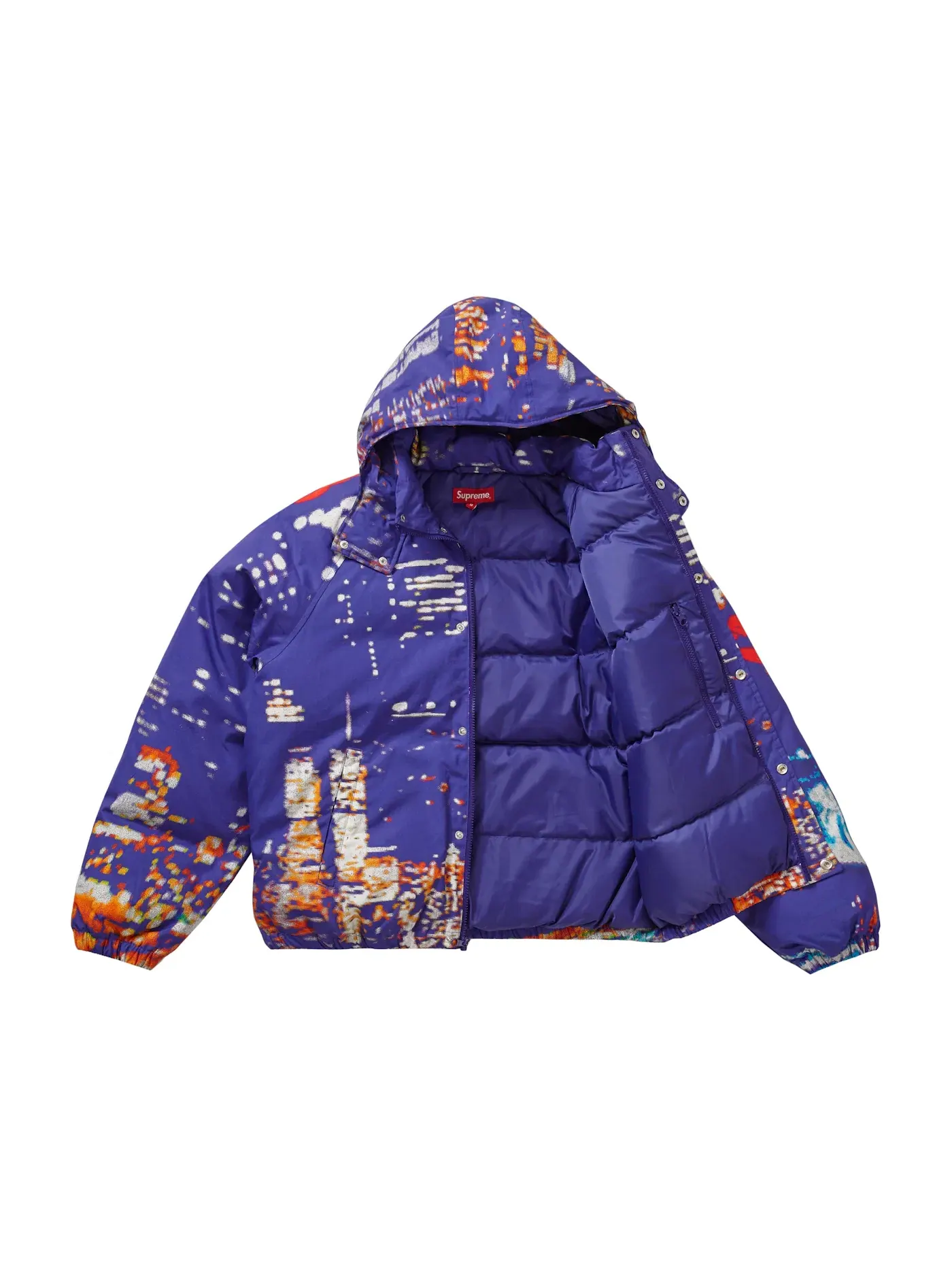 Мужская куртка пуховик Puffy Jacket Supreme — изображение 3 из 4, фиолетовый