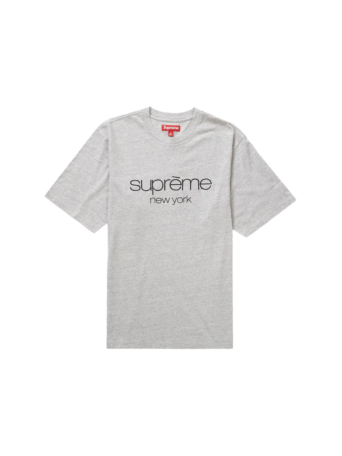 Мужская футболка с принтом Supreme Classic Logo — изображение 1 из 1, серый