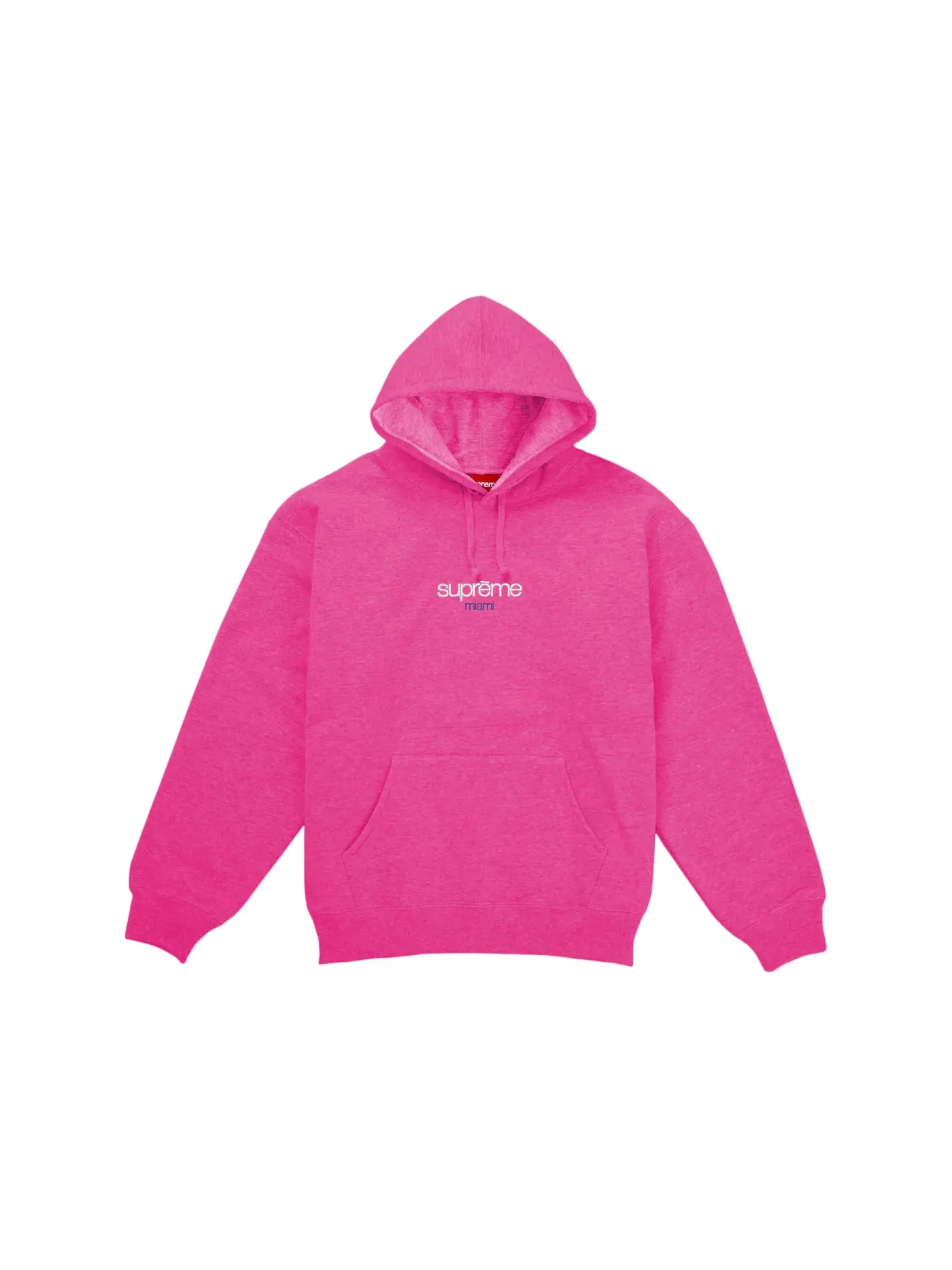 Мужская худи Supreme Classic Logo Miami Shop Hooded Sweatshirt — изображение 1 из 1, розовый