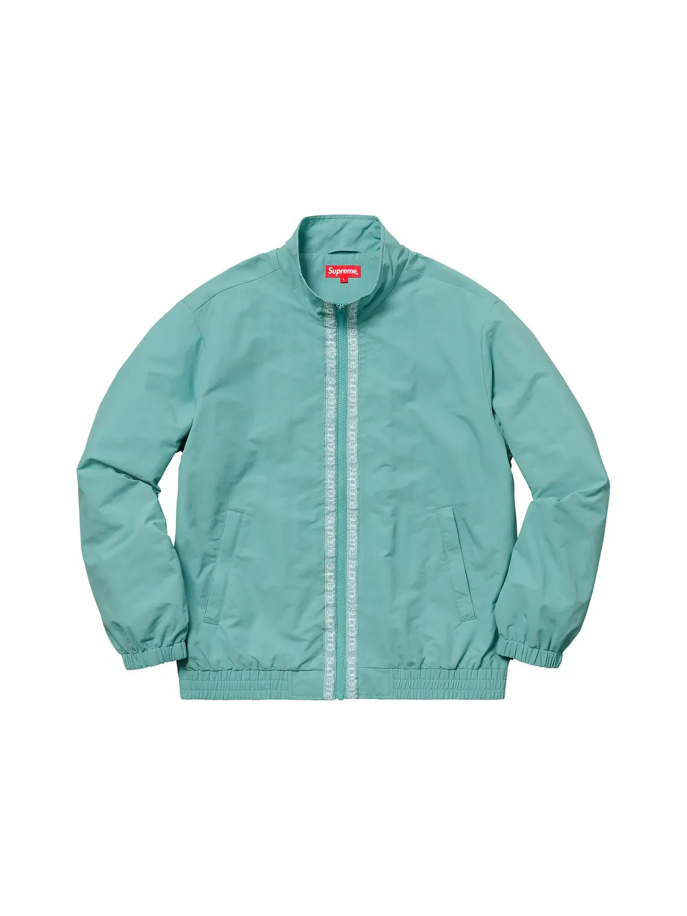 Мужская куртка с логотипом Supreme Classic Logo Taping Track Jacket — изображение 1 из 2, бледный зеленый