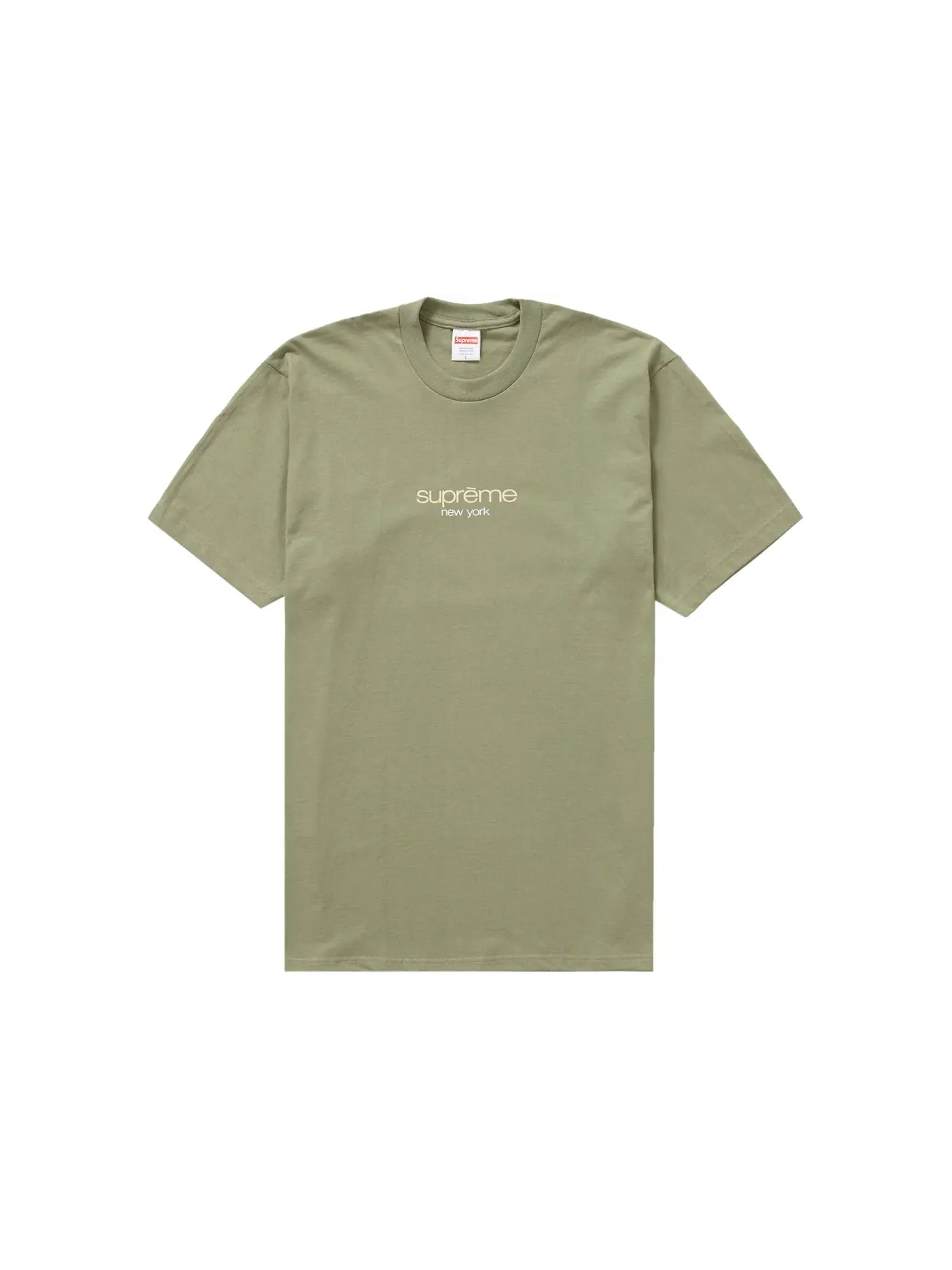 Мужская футболка с принтом Supreme Tee — изображение 1 из 1, светлый оливковый