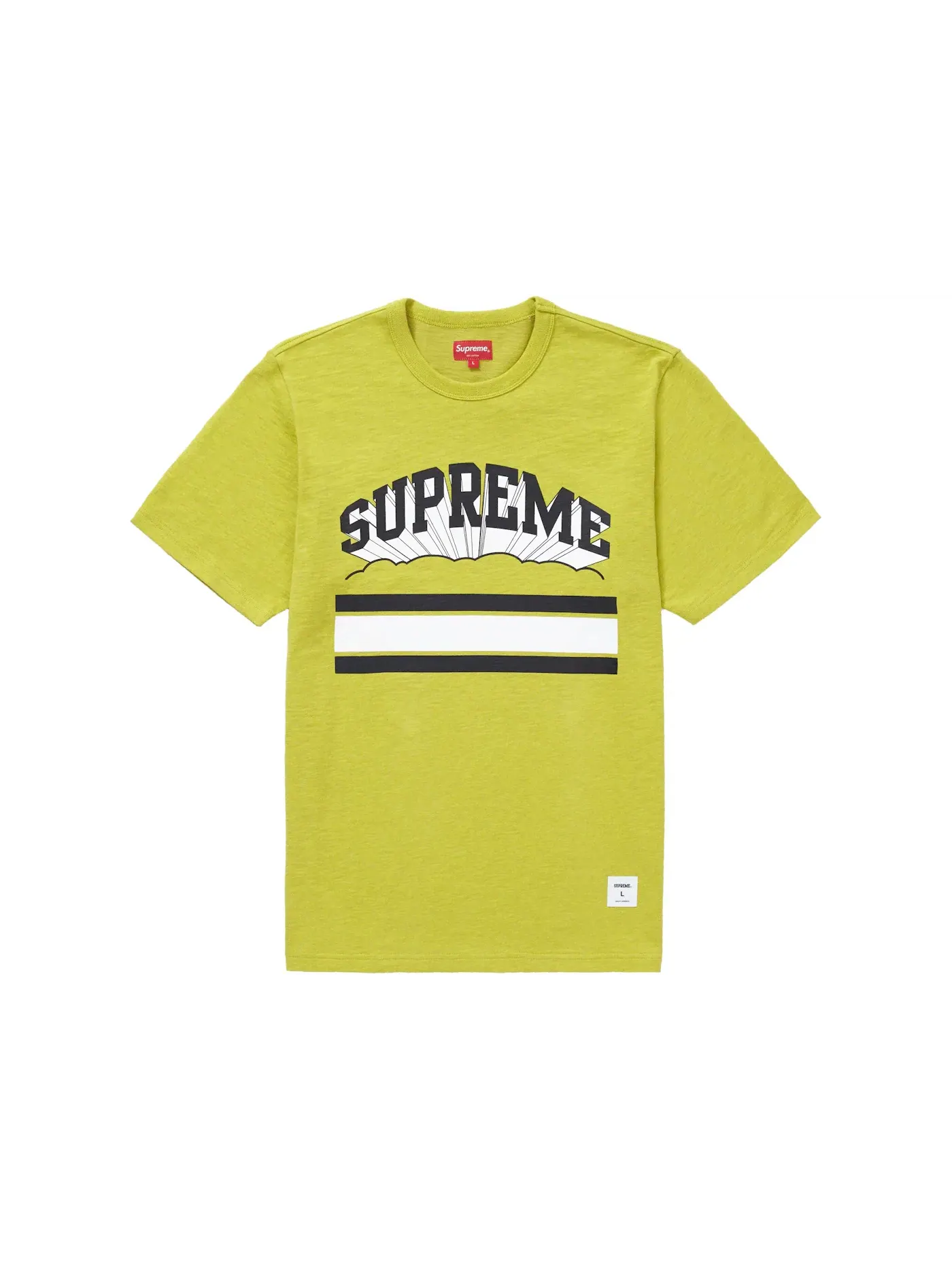 Мужская футболка с принтом Supreme Cloud Arc Tee, Heather Sulfur — изображение 1 из 1