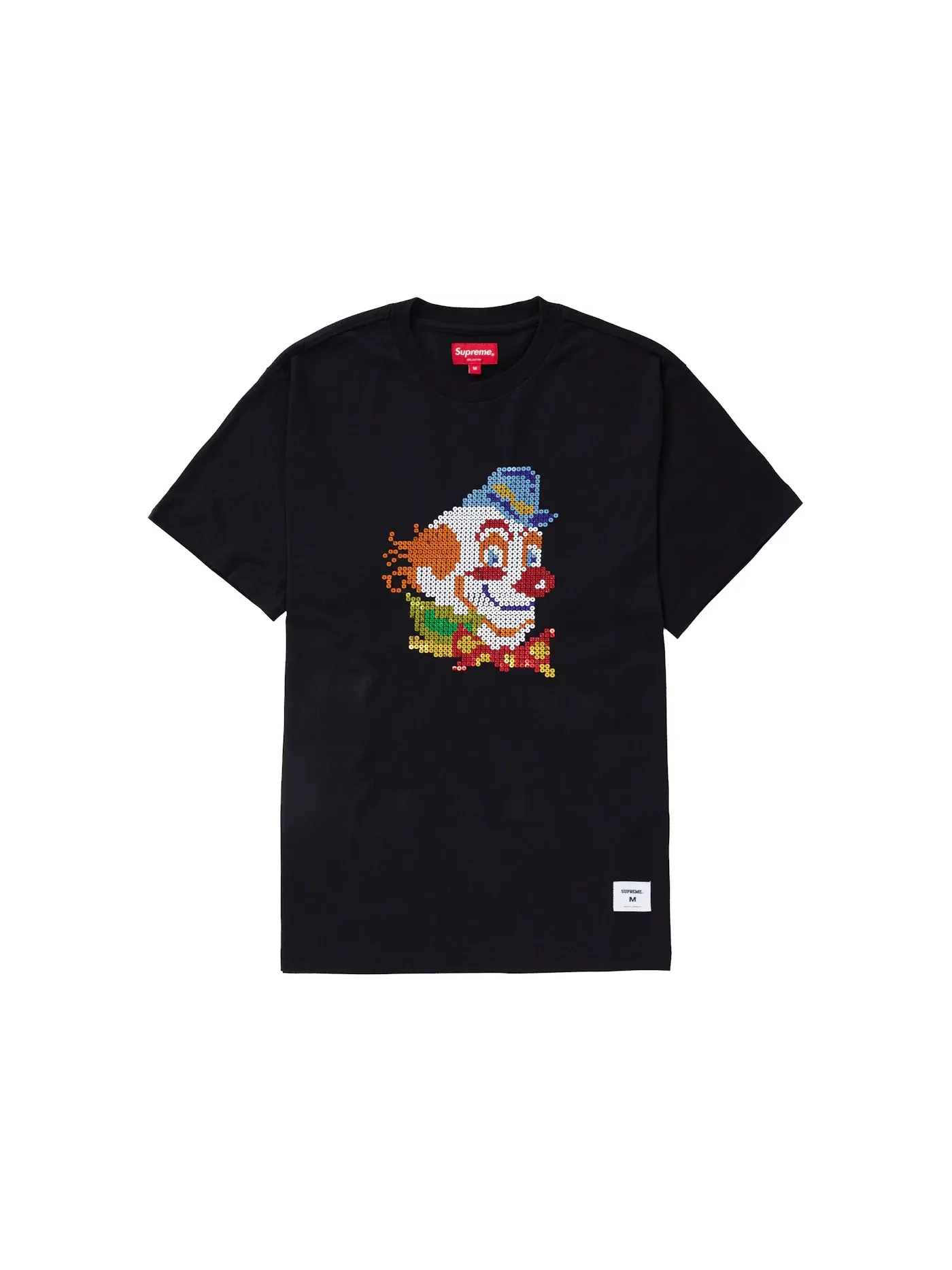 Мужская футболка с пайетками Supreme Clown Sequin S/S Top Supreme — изображение 1 из 1, черный