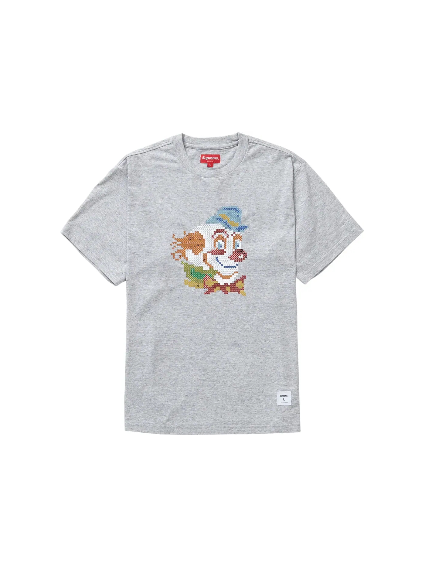 Мужская футболка с принтом Supreme Clown Sequin S/S Top — изображение 1 из 1, серый