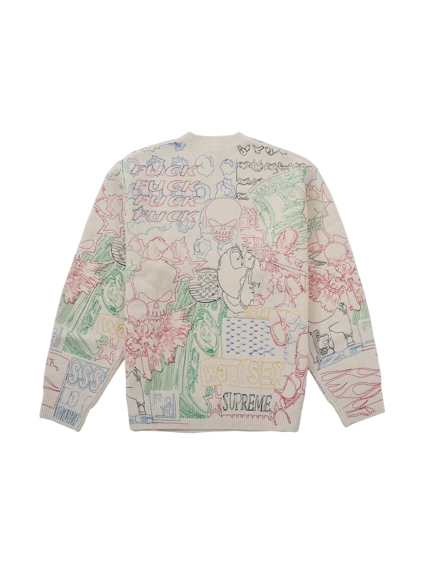 Мужской свитер с вышивкой Sweater Supreme — изображение 2 из 2, белый