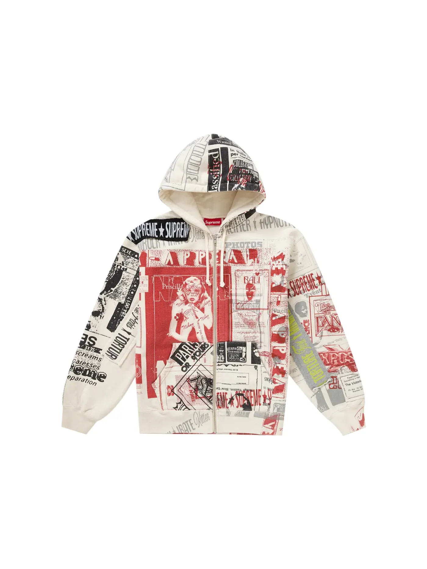 Мужская худи на молнии Supreme Collage — изображение 1 из 2, белый
