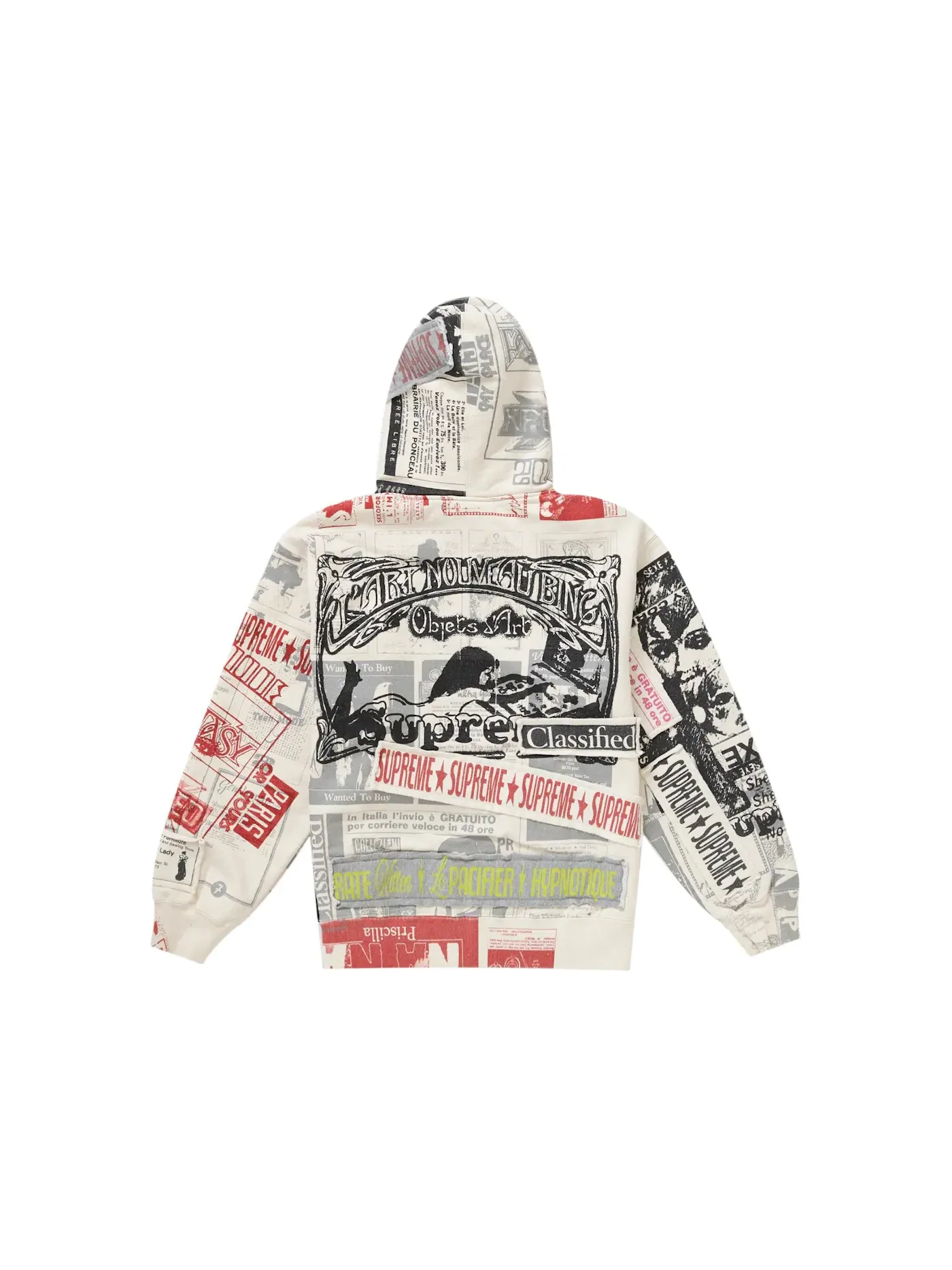 Мужская худи на молнии Supreme Collage — изображение 2 из 2, белый
