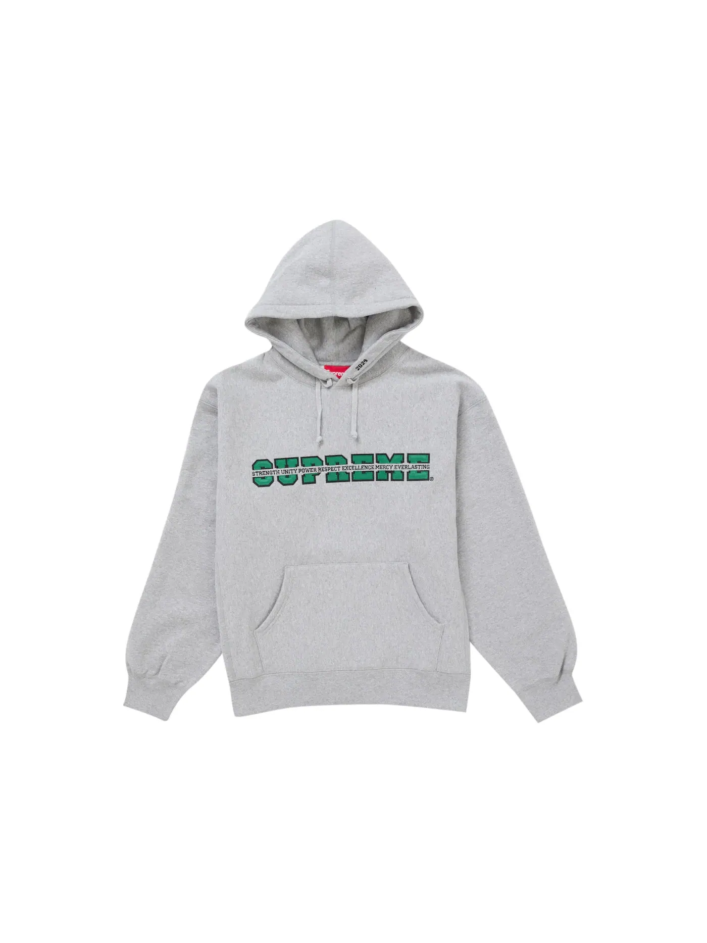 Мужская худи с капюшоном с принтом Supreme Collegiate Acronym — изображение 1 из 1, серый
