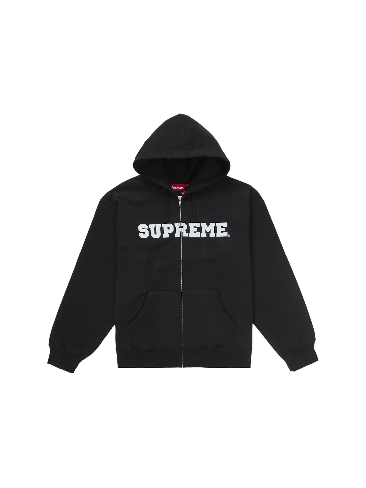 Мужской худи на молнии с аппликацией Supreme Collegiate — изображение 1 из 1, черный