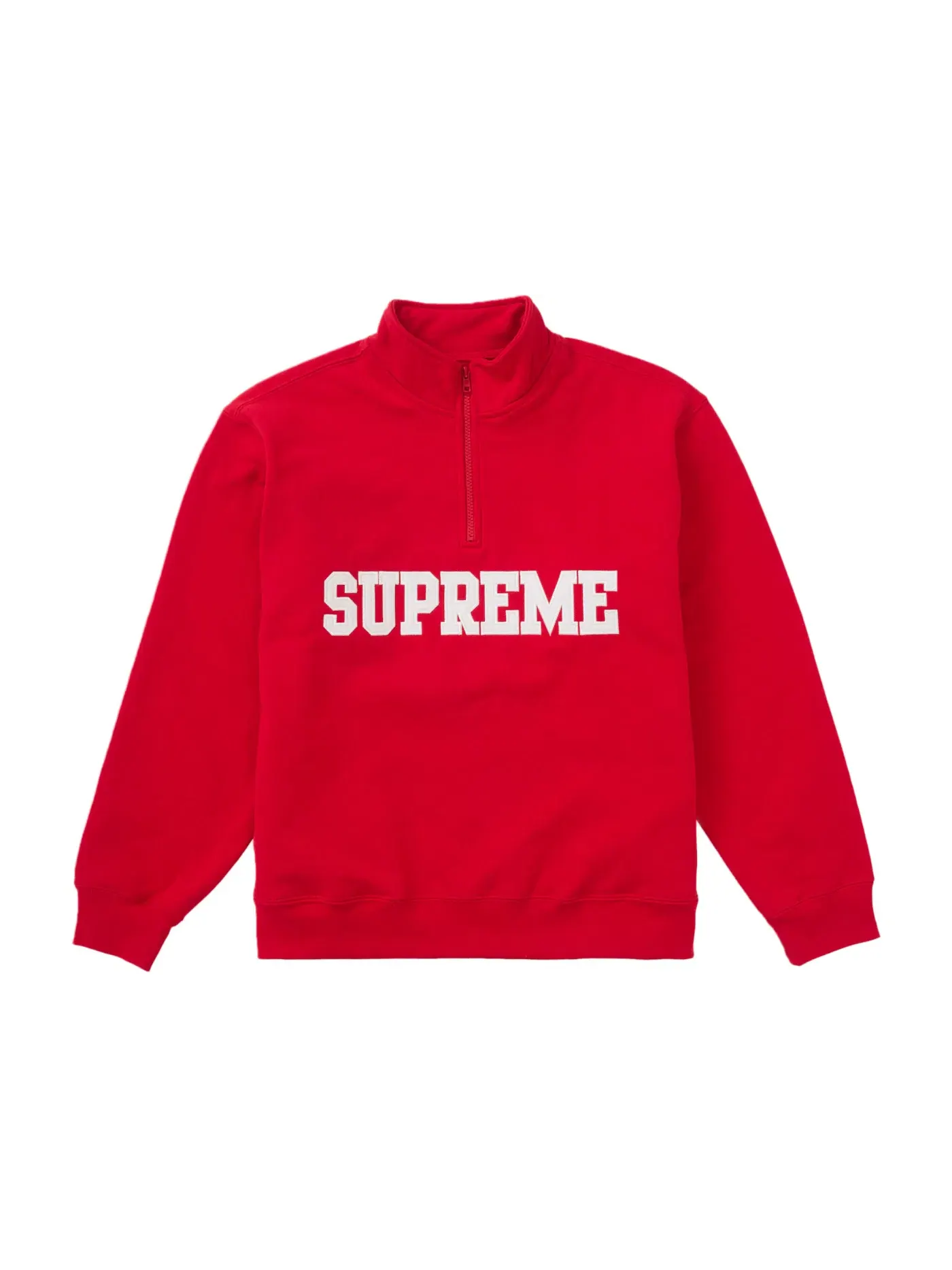 Мужской свитшот с молнией на половину Supreme Pullover — изображение 1 из 1, красный