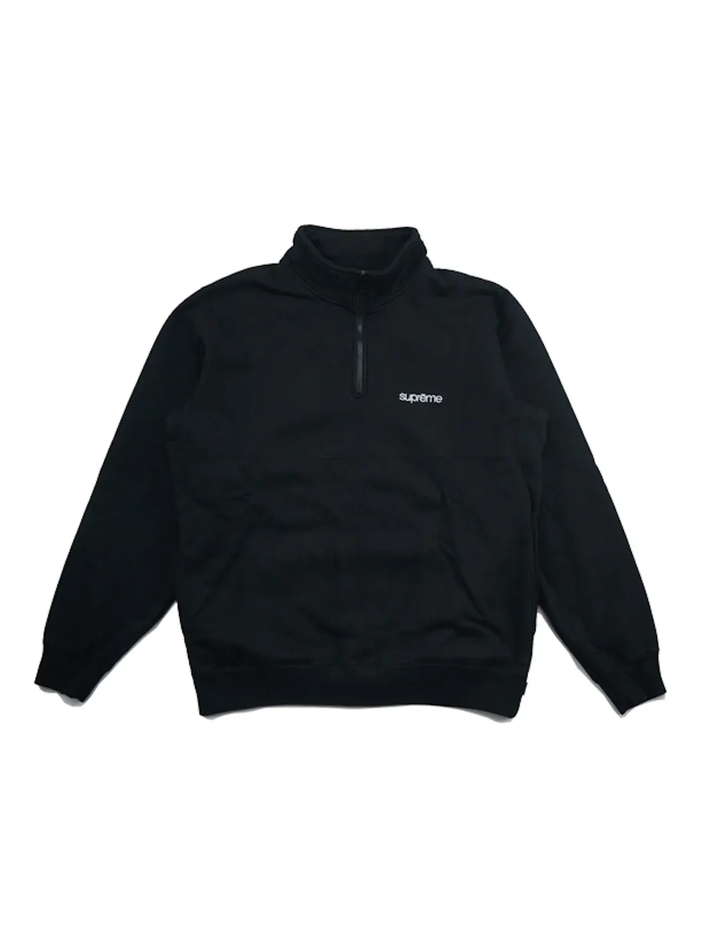 Мужской свитшот с принтом Supreme Color Blocked Half Zip — изображение 1 из 1, черный
