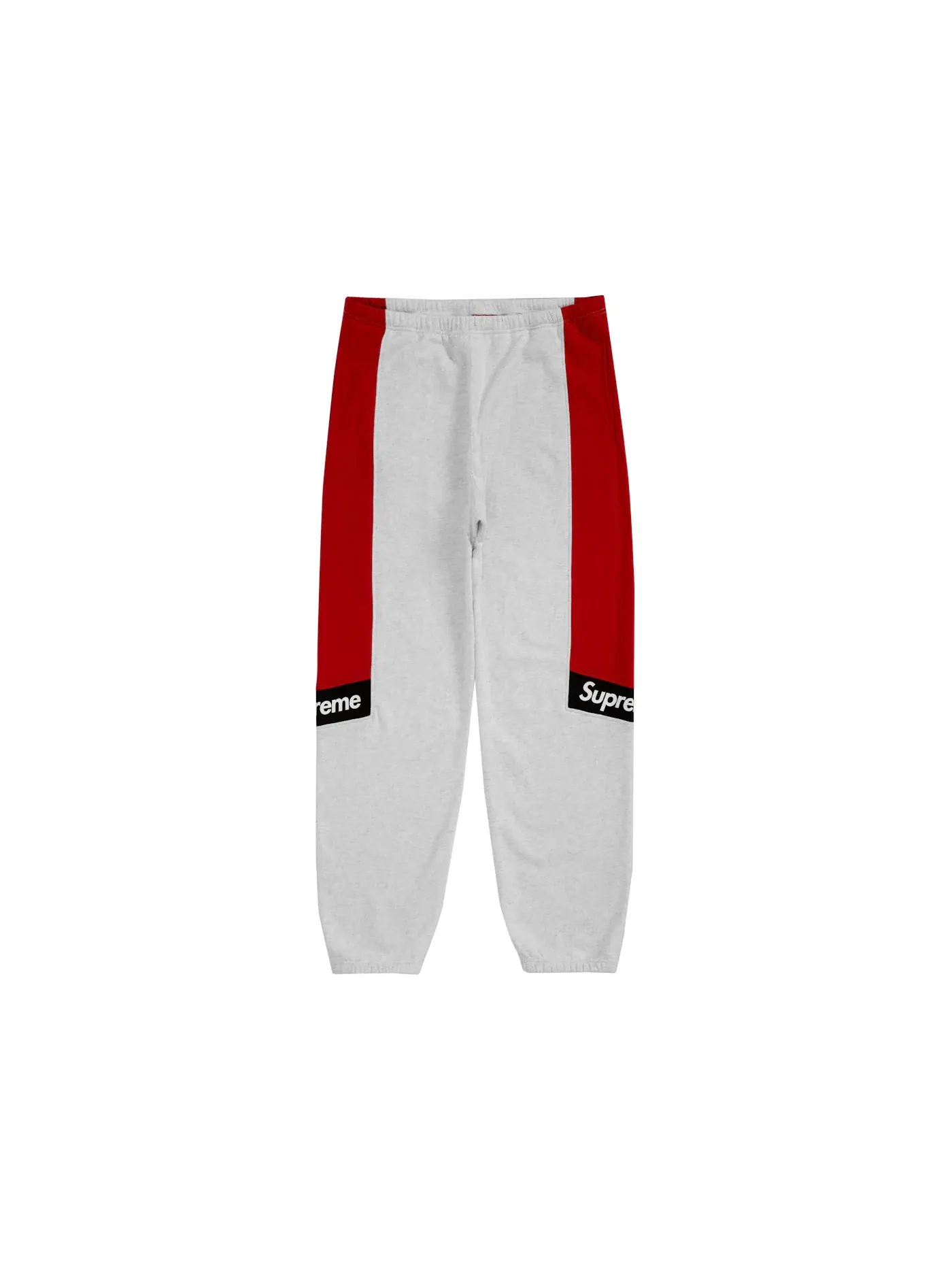 Мужские спортивные штаны с контрастными блоками Supreme — изображение 1 из 2, серый