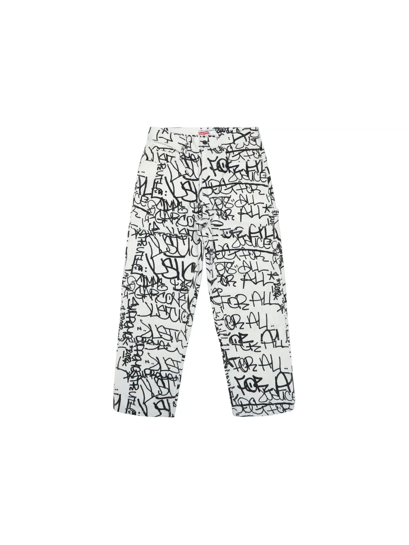 Мужские брюки-пайнтер из канваса Comme des Garçons SHIRT Supreme — изображение 1 из 2, белый