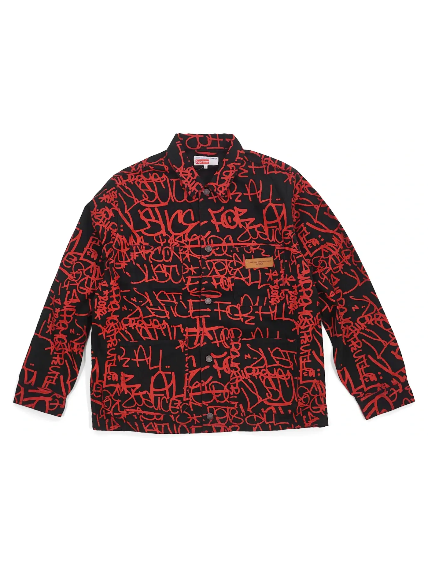 Мужское пальто с принтом Comme des Garcons SHIRT Supreme — изображение 1 из 2, черный
