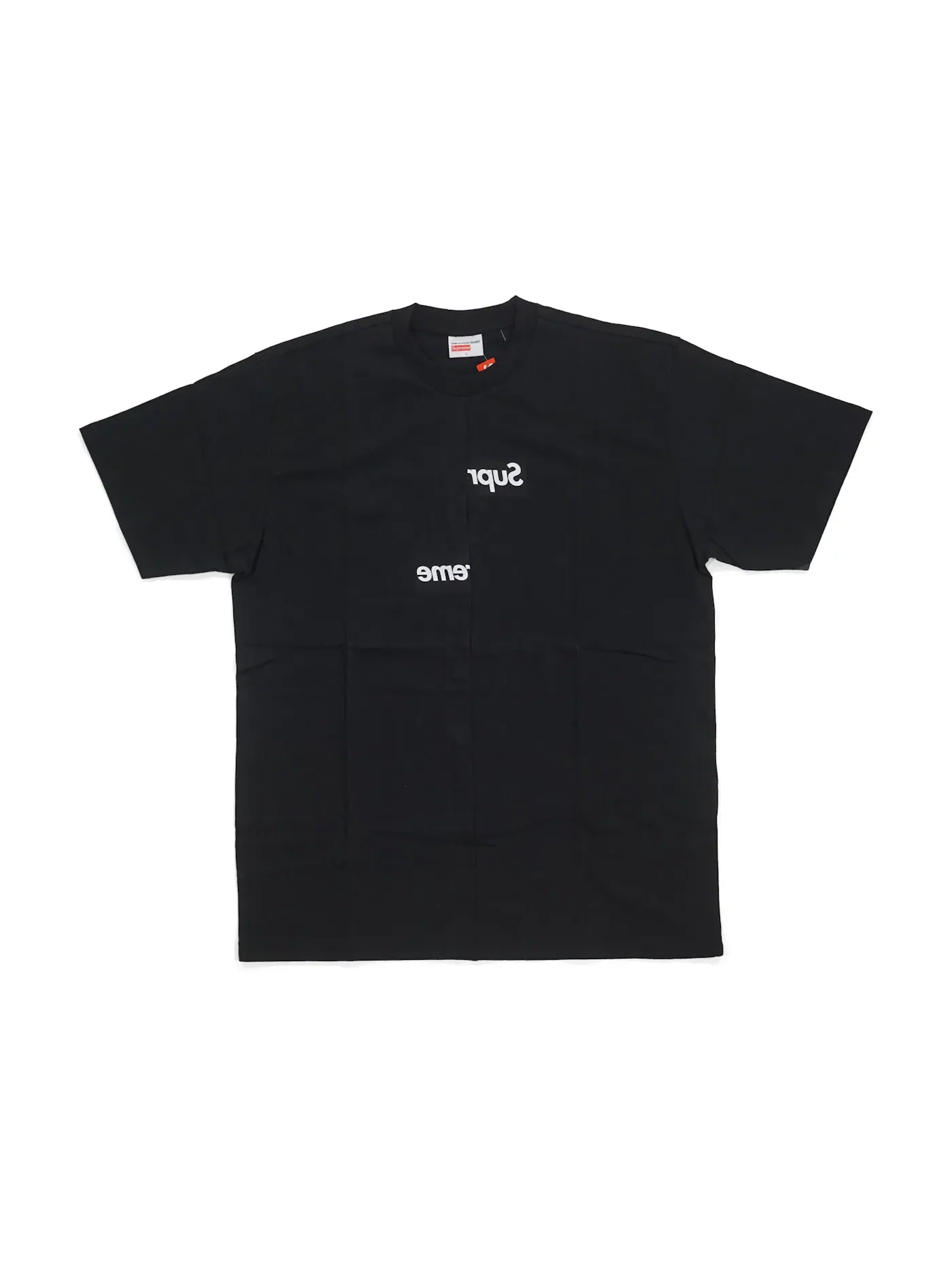 Мужская футболка с принтом Split Box Logo Supreme Tee — изображение 1 из 2, черный
