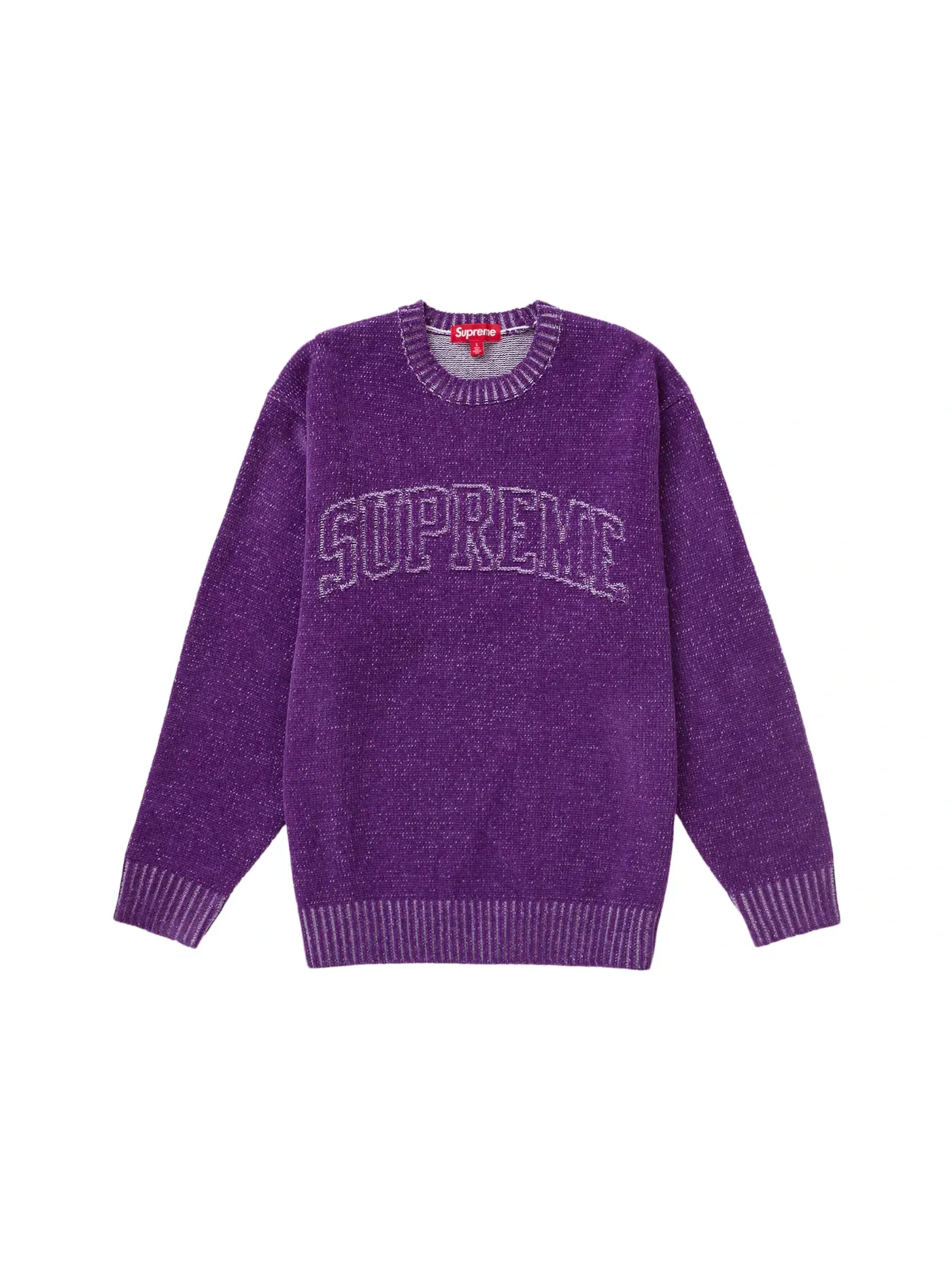 Мужской свитер с контрастным принтом Supreme — изображение 1 из 1, фиолетовый