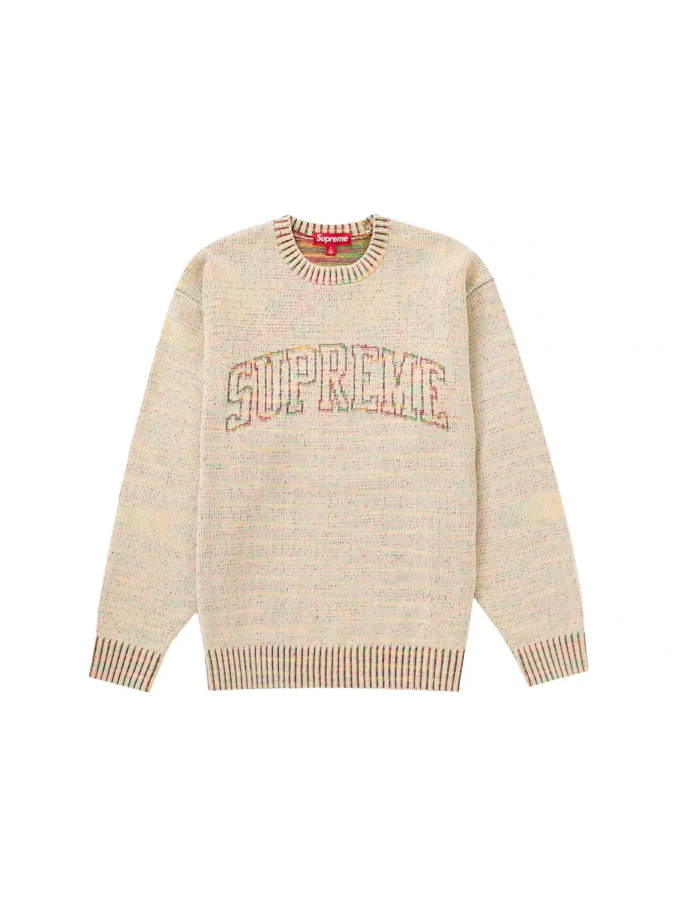 Мужской свитер с контрастным принтом Supreme Contrast Arc Sweater Supreme — изображение 1 из 1, белый
