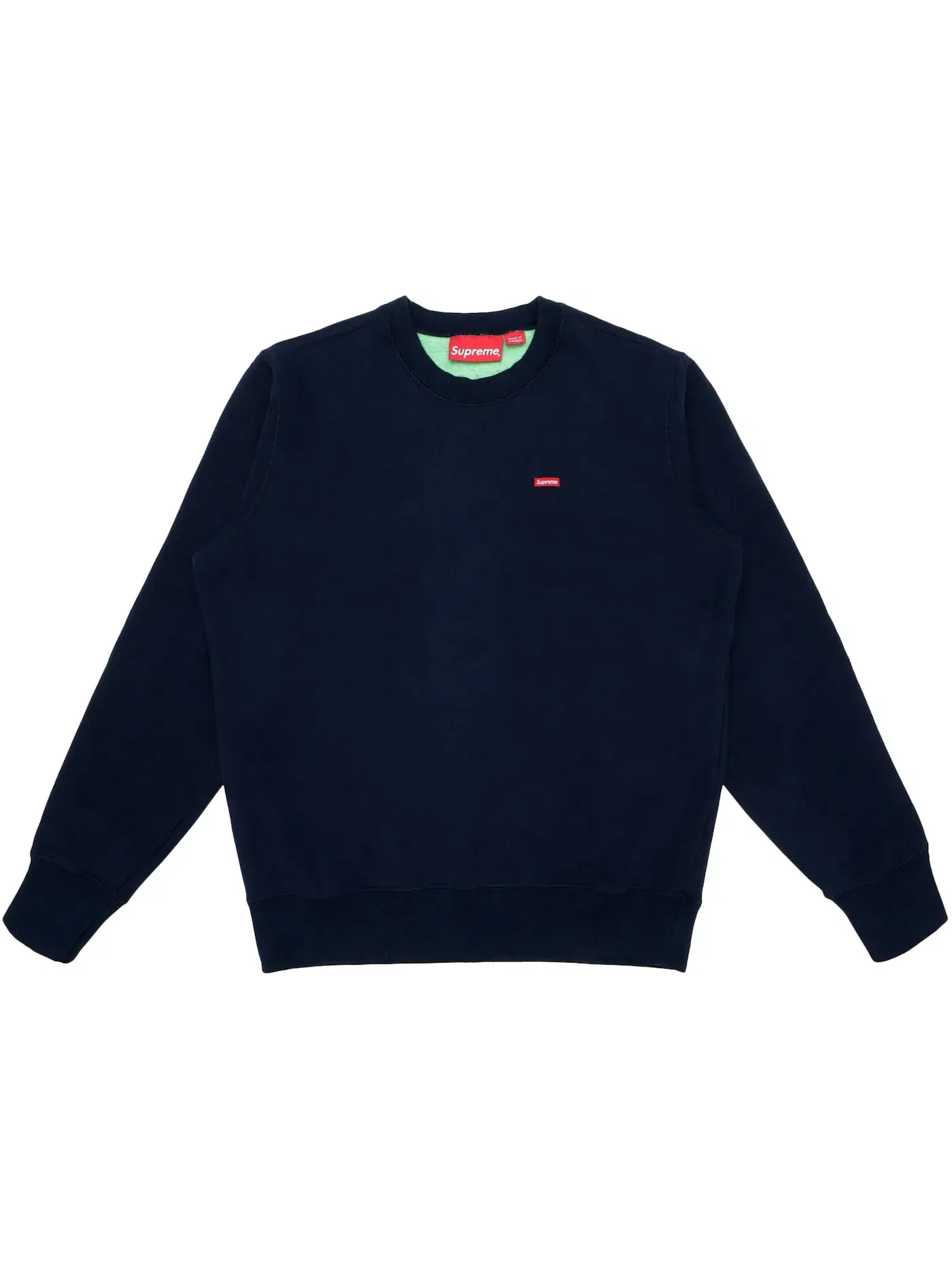Мужской свитшот с контрастным принтом Supreme Crewneck — изображение 1 из 1, темно-синий