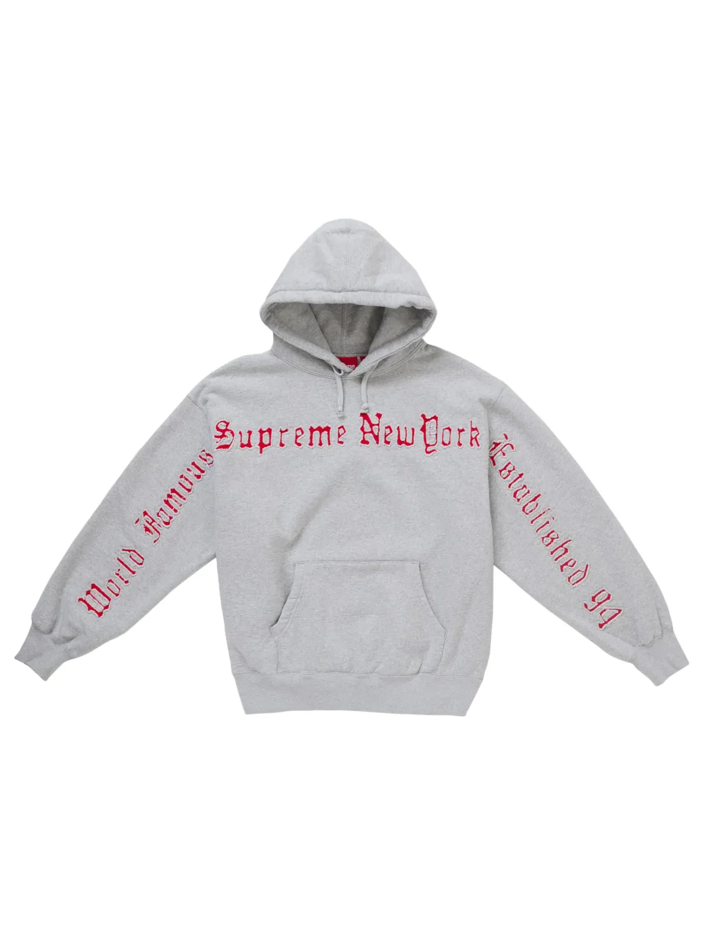 Мужская худи с контрастными вставками Supreme Sweatshirt — изображение 1 из 1, серый