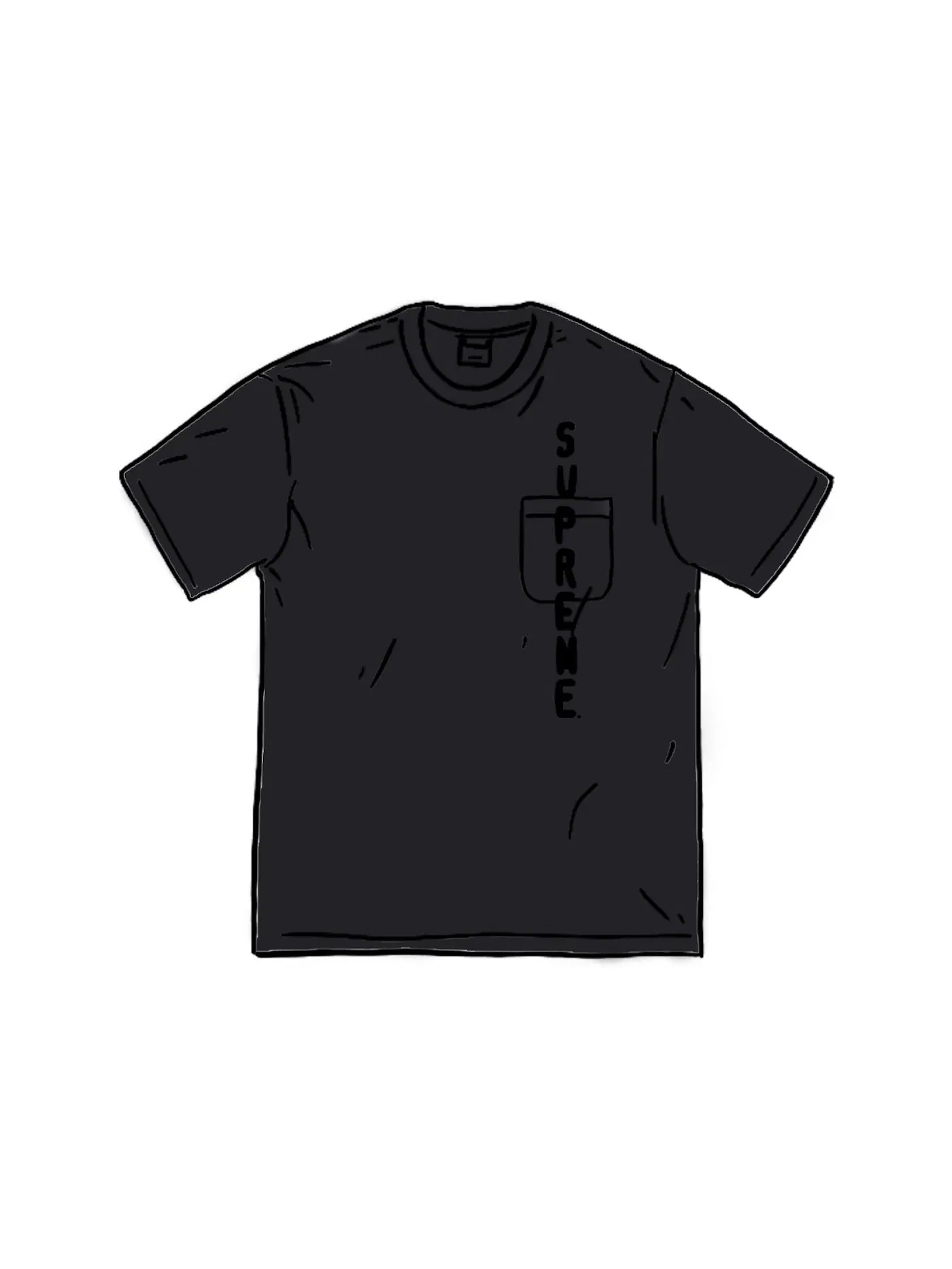Мужская футболка с контрастным швом Supreme Pocket Tee — изображение 1 из 1, черный