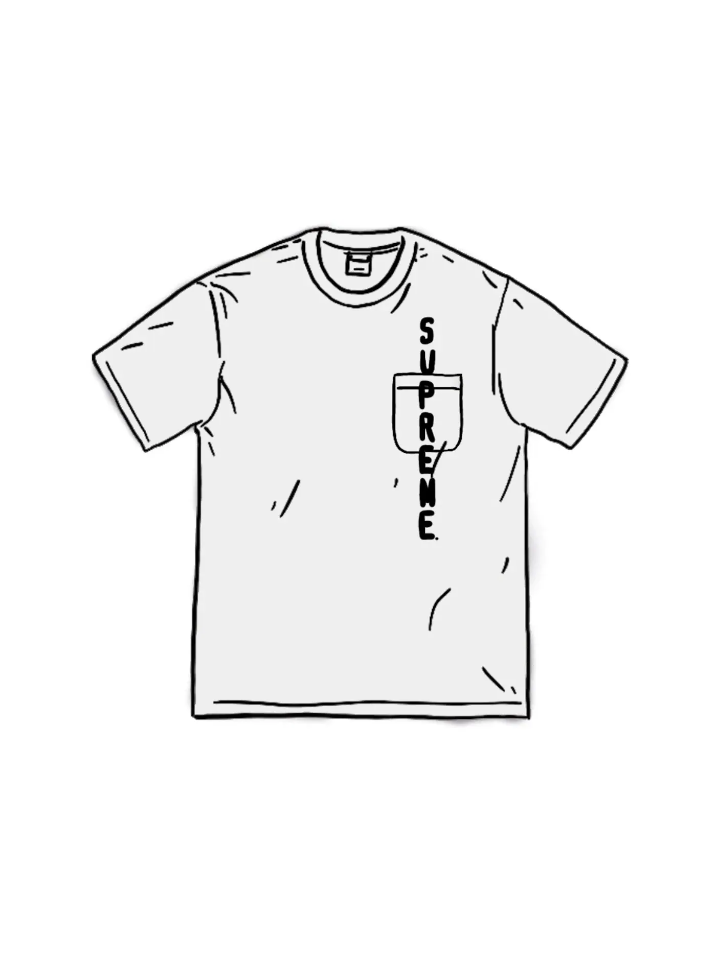 Мужская футболка с контрастной строчкой Supreme Pocket Tee — изображение 1 из 1, белый